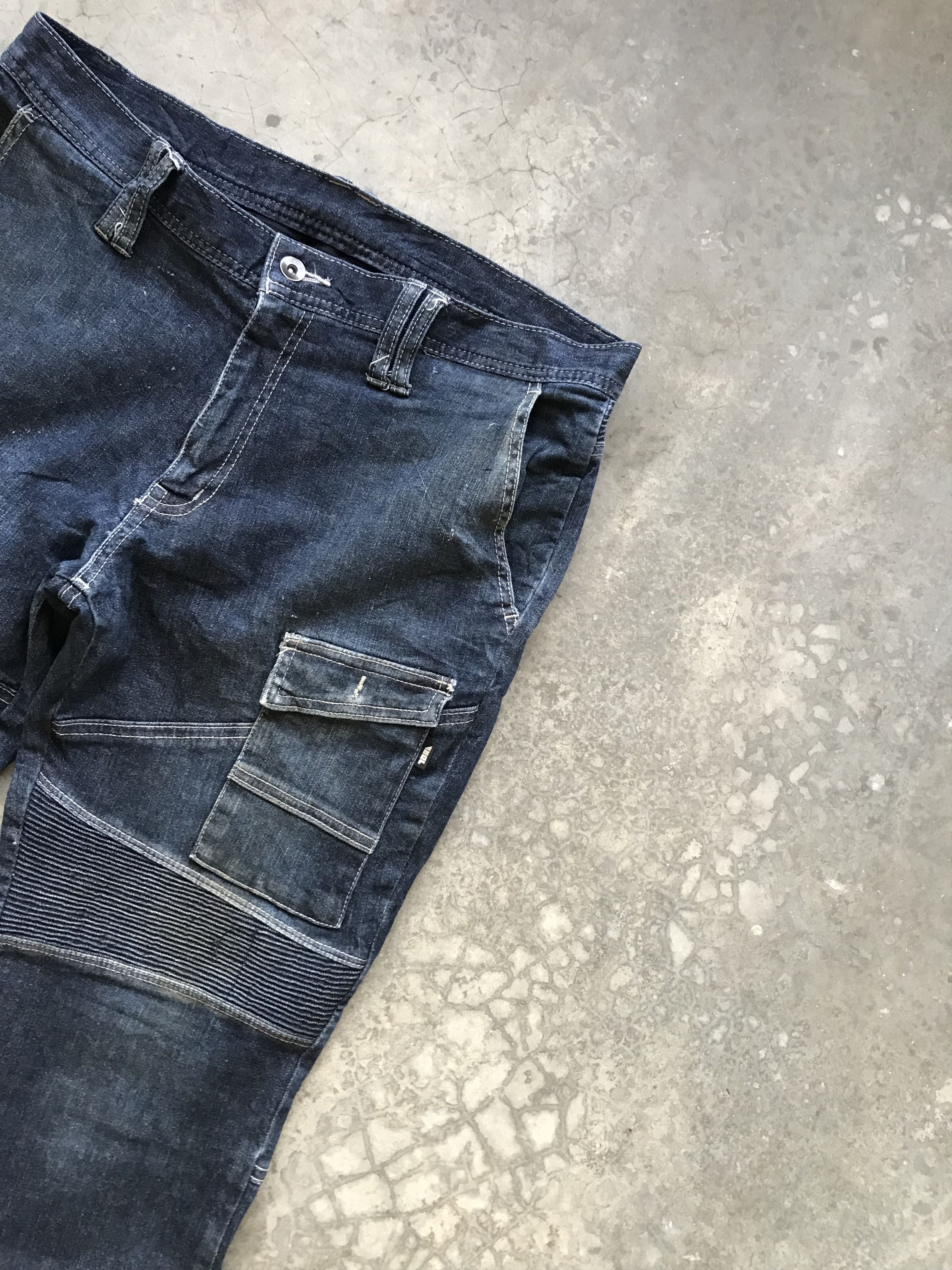 Japanese Brand TORA Biker Style Stretchable Multipockets Skinny Pant Size US 35 - 4 Thumbnail