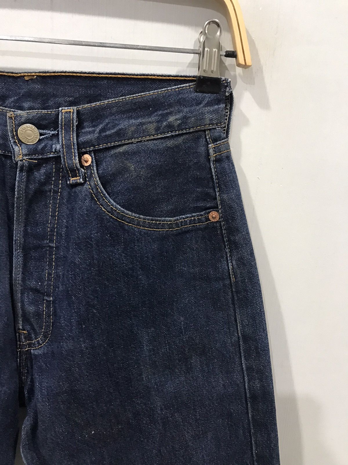 Levi's Vintage 90s Levis 501 US Made 553 Button Denim Size 24" / US 00 / IT 34 - 2 Thumbnail