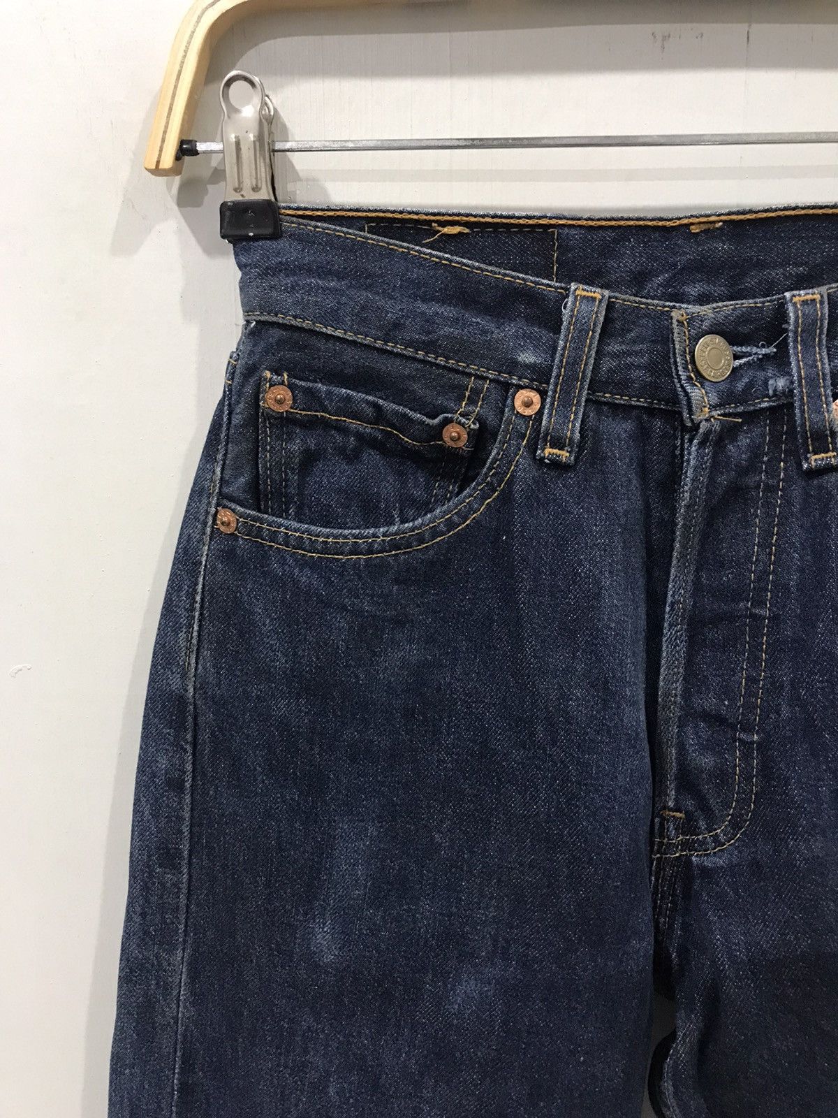 Levi's Vintage 90s Levis 501 US Made 553 Button Denim Size 24" / US 00 / IT 34 - 3 Thumbnail