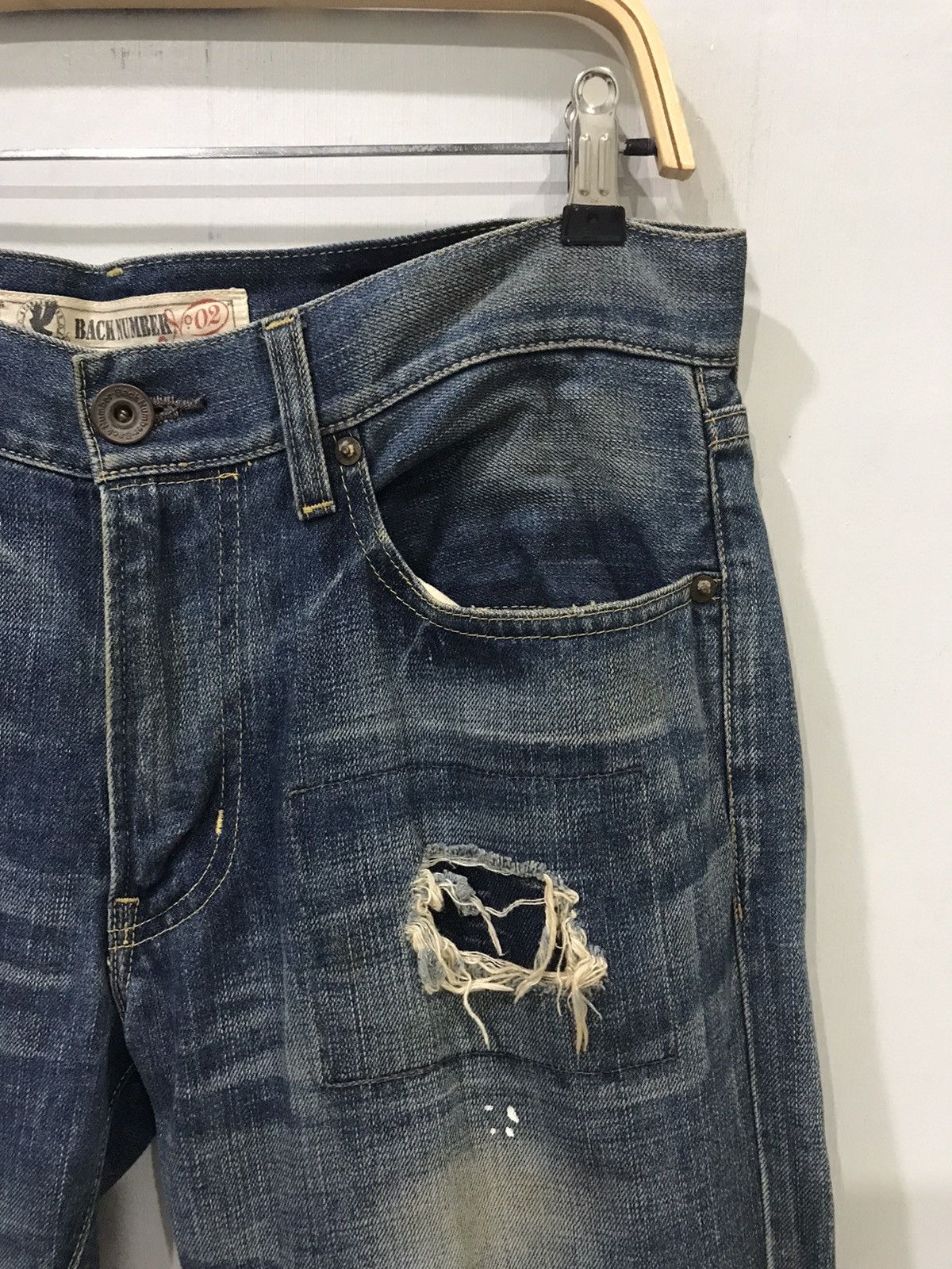 Designer × Japanese Brand BACK NUMBER Japan Street Fashion Distressed Painter Denim Size US 33 - 4 Thumbnail