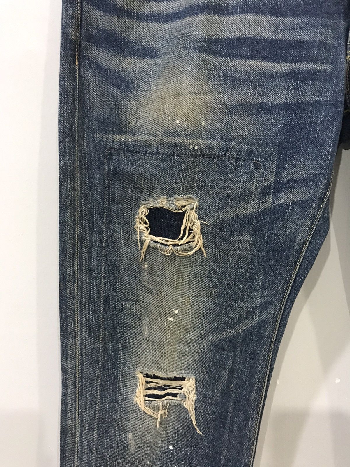 Designer × Japanese Brand BACK NUMBER Japan Street Fashion Distressed Painter Denim Size US 33 - 7 Thumbnail