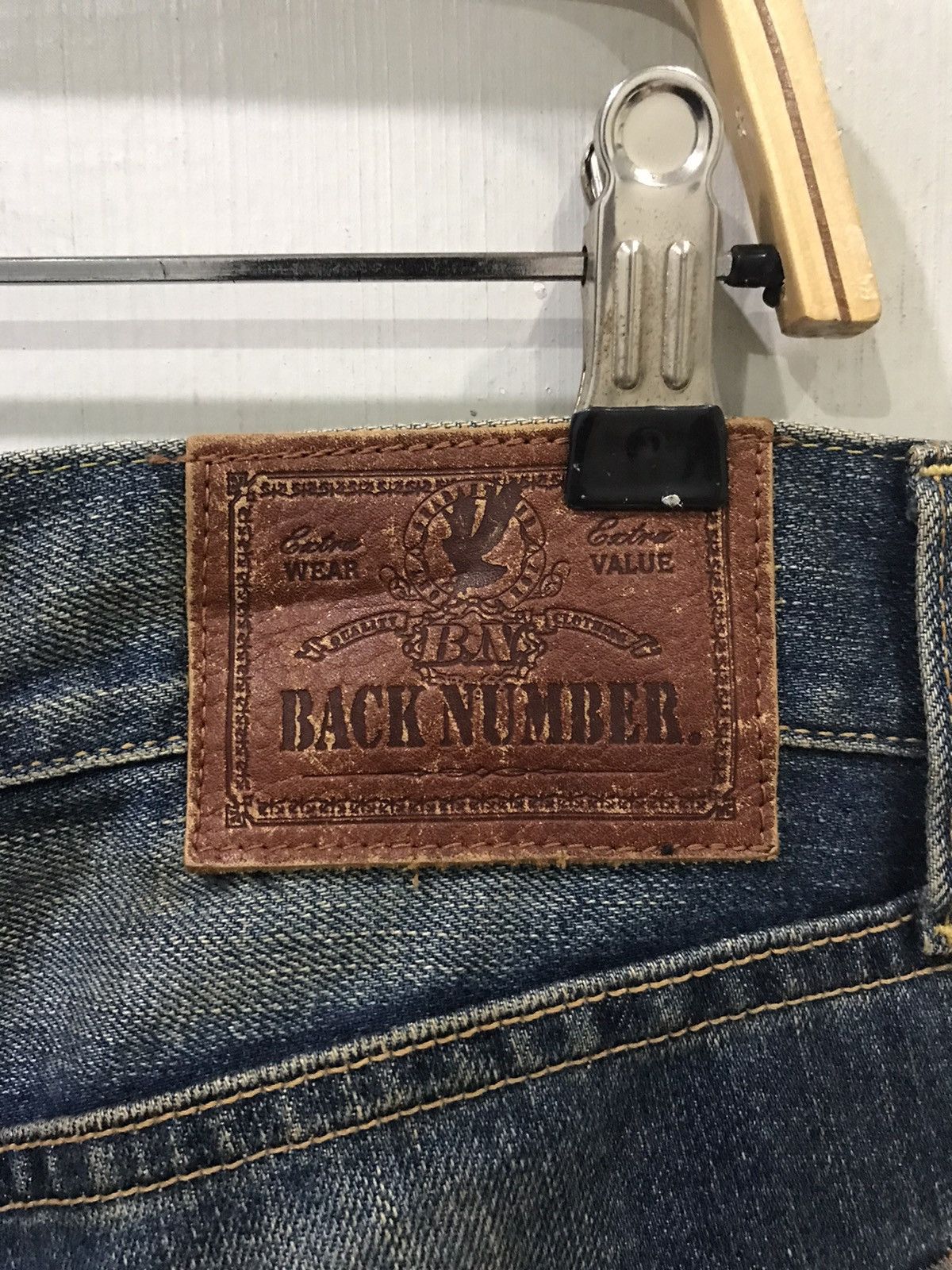 Designer × Japanese Brand BACK NUMBER Japan Street Fashion Distressed Painter Denim Size US 33 - 19 Thumbnail