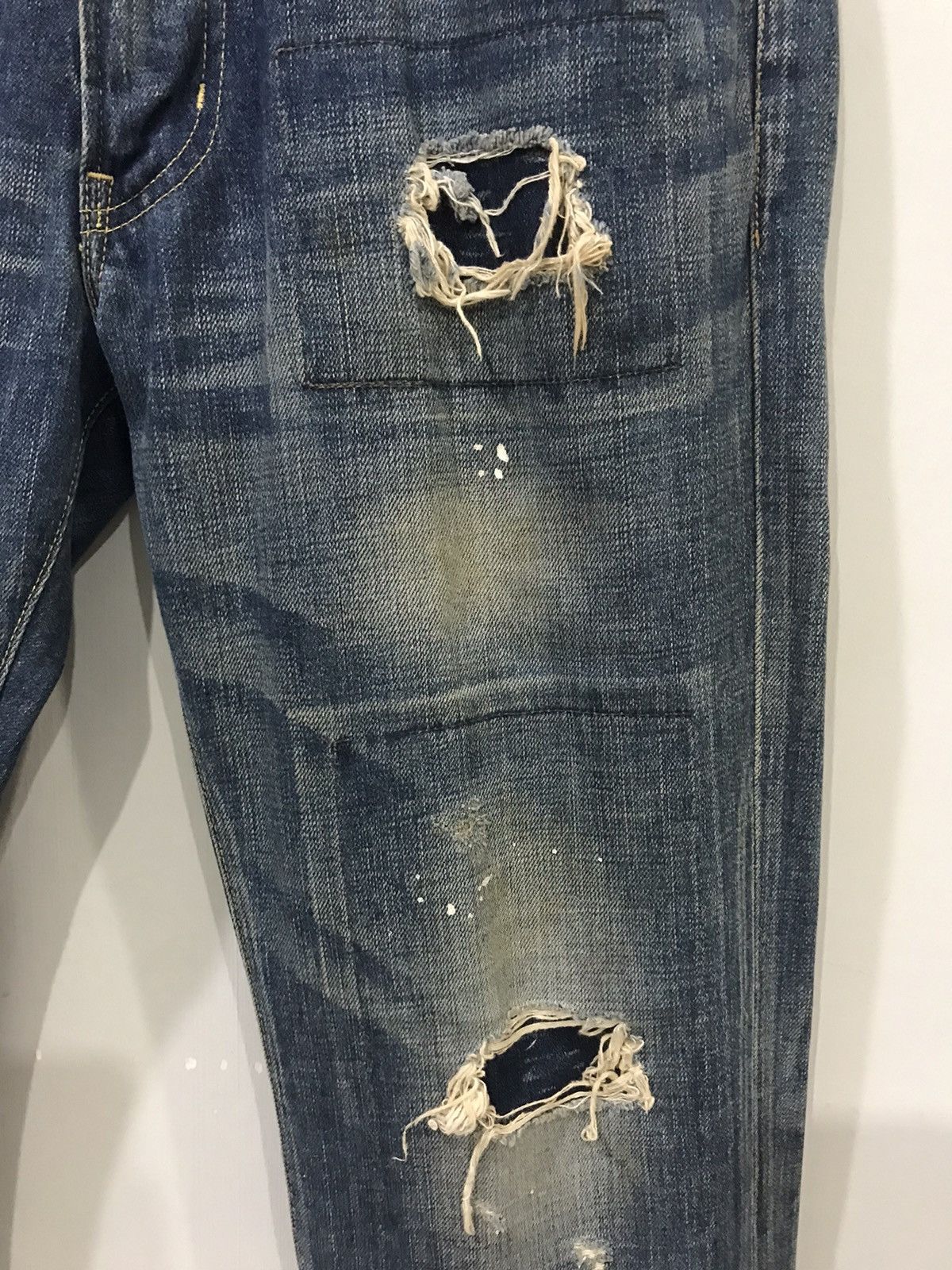 Designer × Japanese Brand BACK NUMBER Japan Street Fashion Distressed Painter Denim Size US 33 - 6 Thumbnail