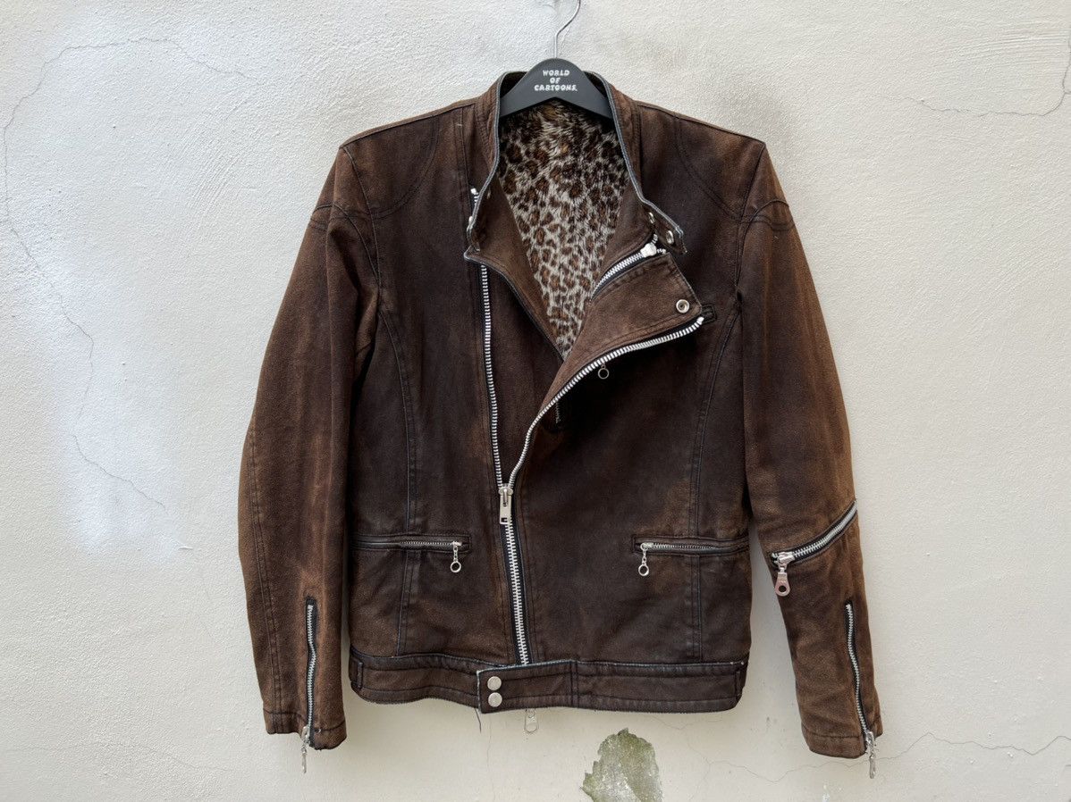 Japanese Brand VTG Rupert Japan Leopard Lined Wax Suede Cotton Punk jacket Size US M / EU 48-50 / 2 - 8 Thumbnail