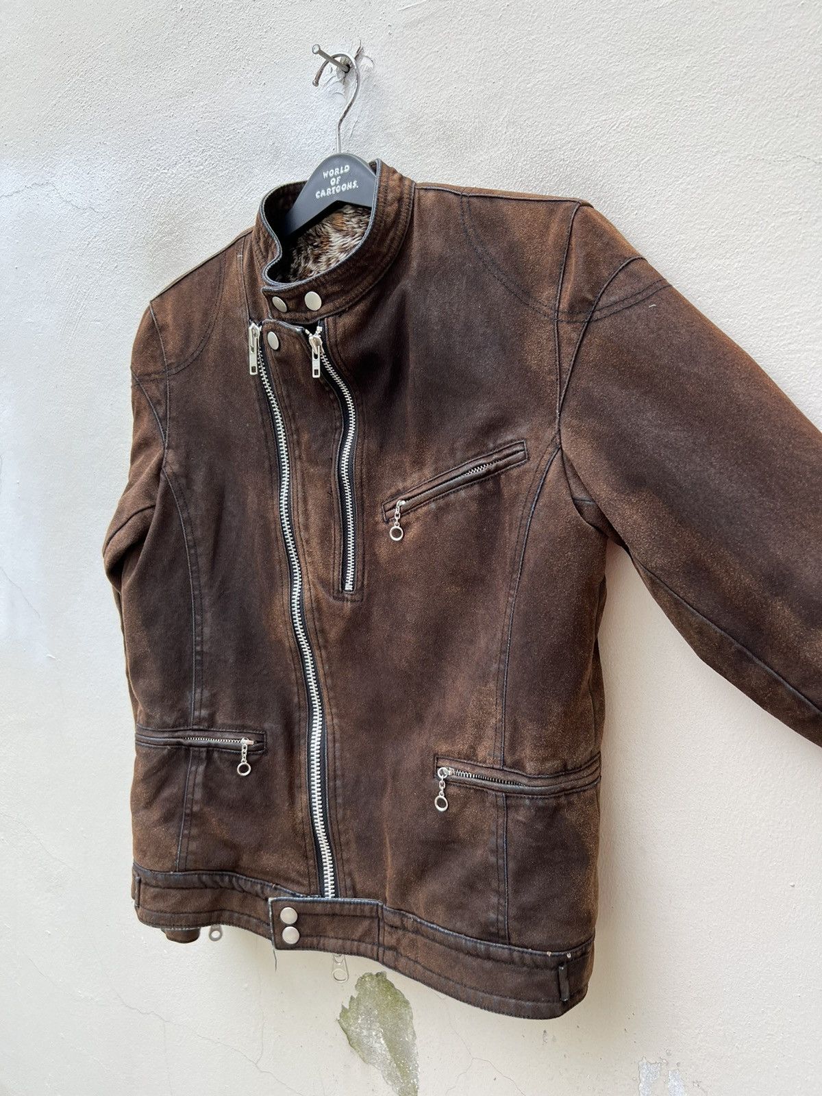 Japanese Brand VTG Rupert Japan Leopard Lined Wax Suede Cotton Punk jacket Size US M / EU 48-50 / 2 - 12 Thumbnail