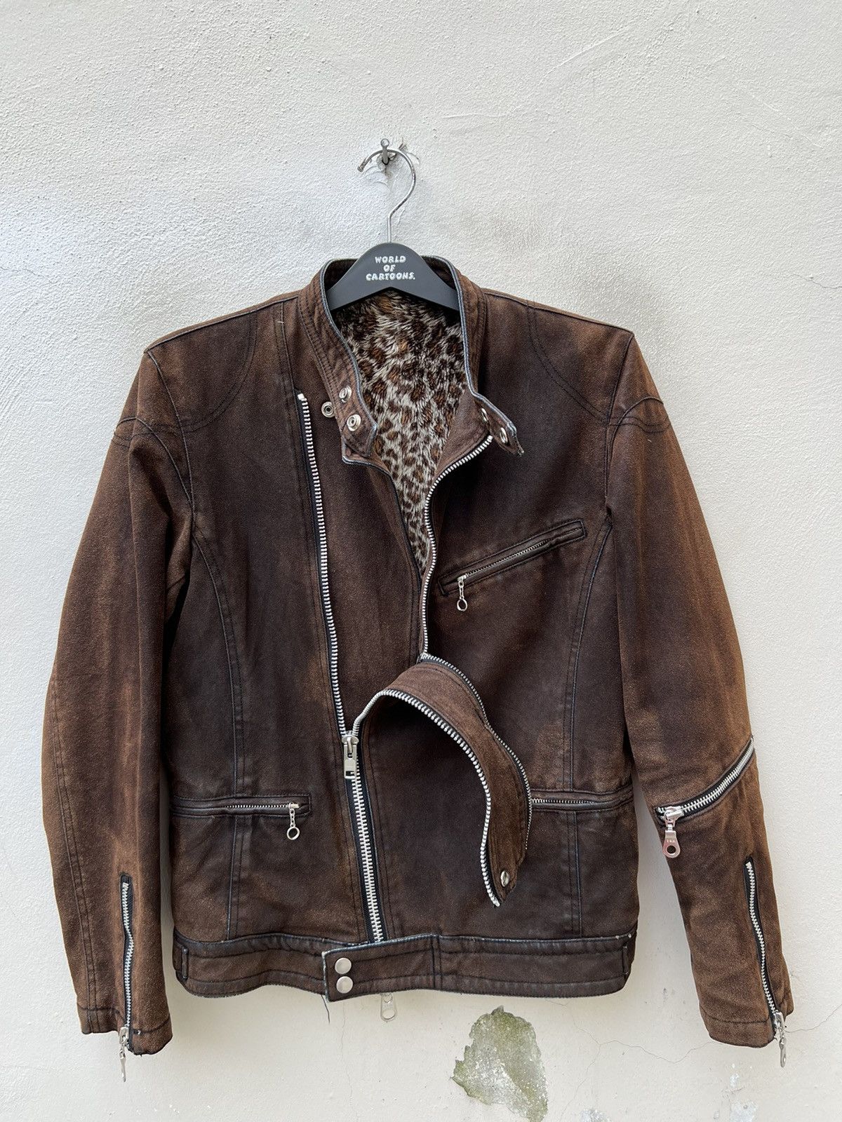Japanese Brand VTG Rupert Japan Leopard Lined Wax Suede Cotton Punk jacket Size US M / EU 48-50 / 2 - 9 Thumbnail