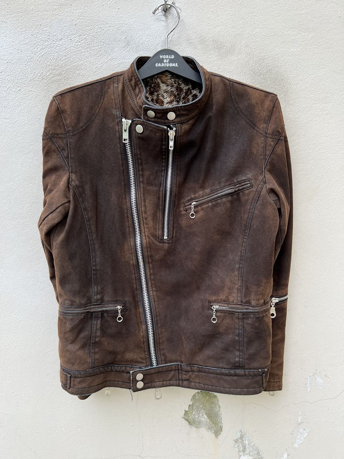 Japanese Brand VTG Rupert Japan Leopard Lined Wax Suede Cotton Punk jacket Size US M / EU 48-50 / 2 - 10 Thumbnail