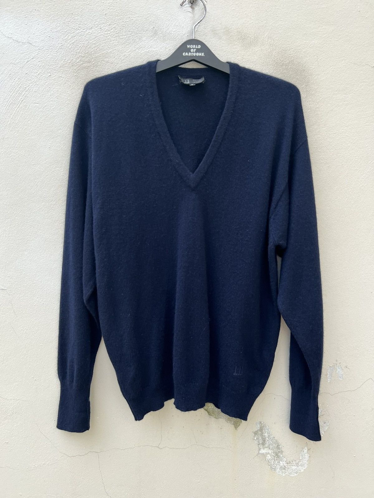 Alfred Dunhill Vintage Dunhill Navy Blue 100% Cashmere Jumper Sweater Size US M / EU 48-50 / 2 - 5 Thumbnail