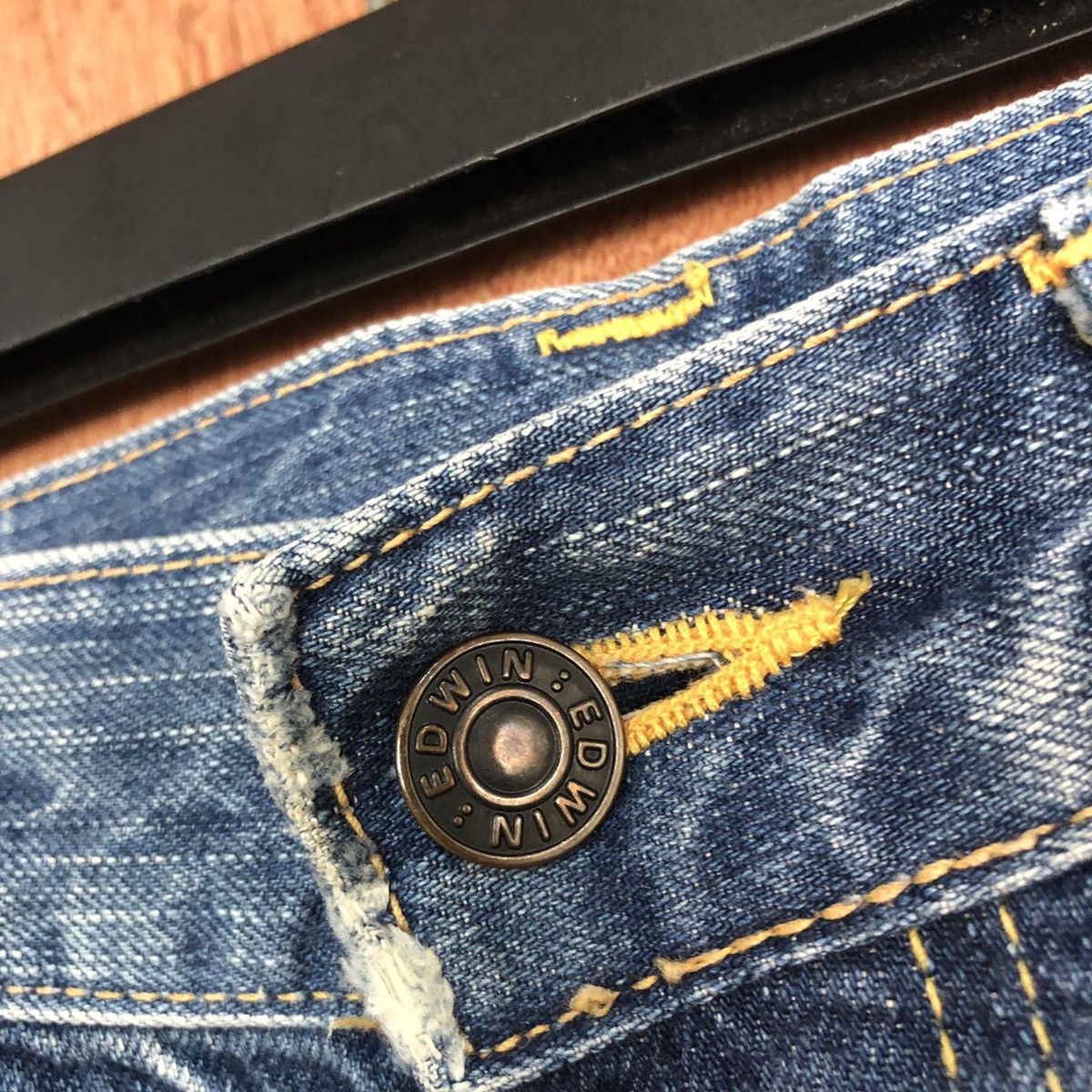 Vintage Edwin Ripped Distressed Flared Denim
