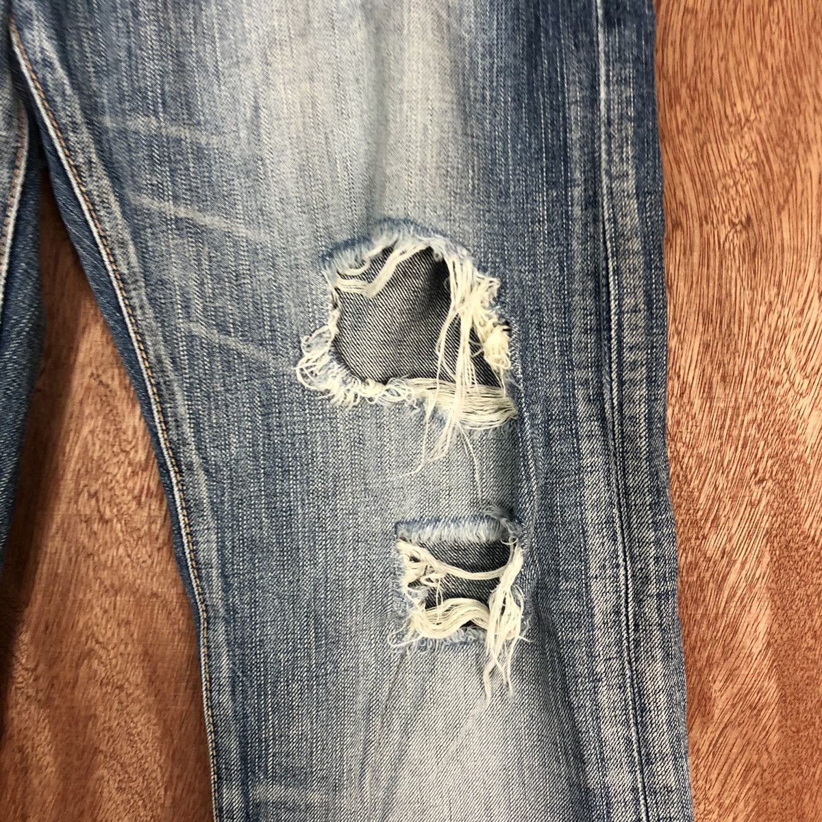 Vintage Edwin Ripped Distressed Flared Denim