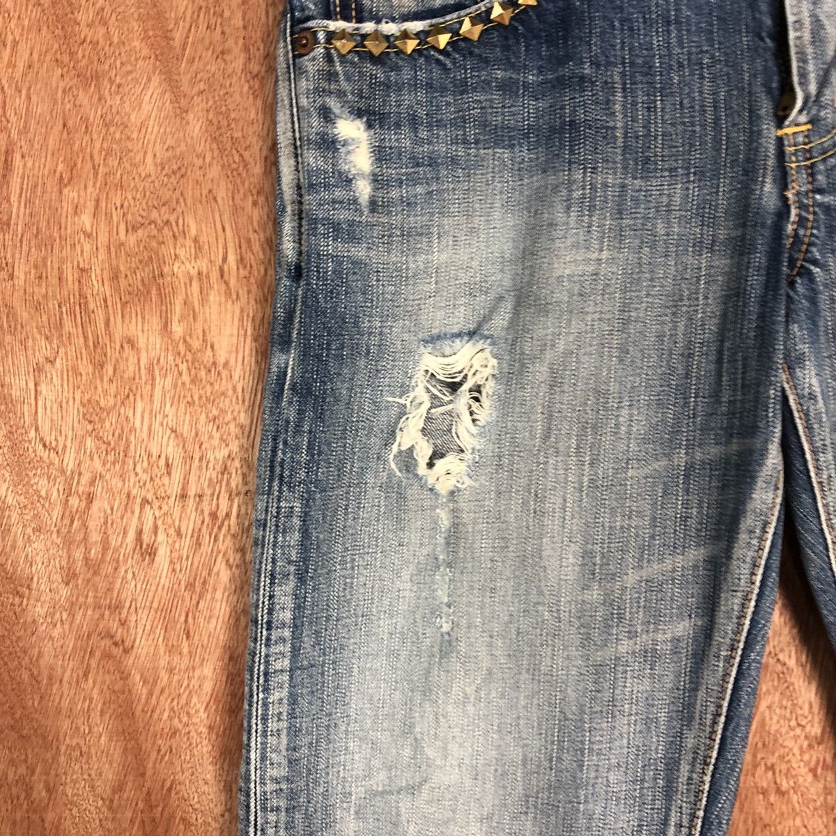 Vintage Edwin Ripped Distressed Flared Denim