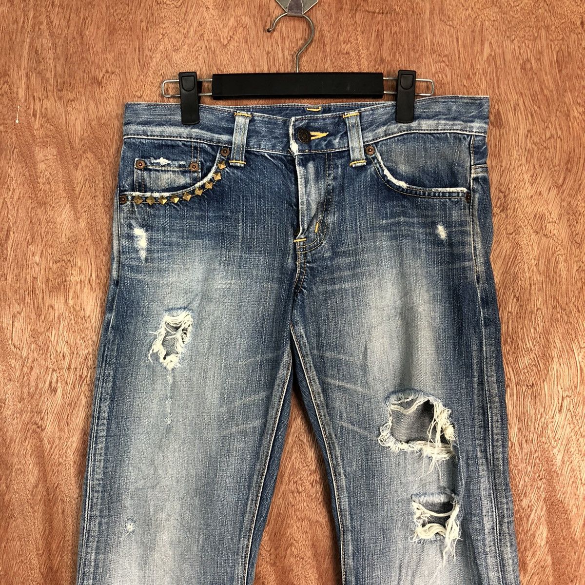 Vintage Edwin Ripped Distressed Flared Denim