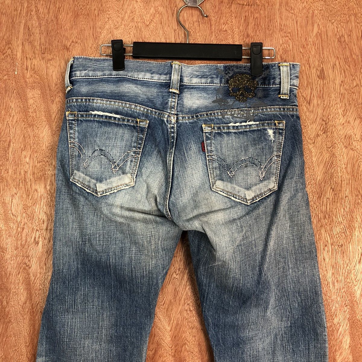 Vintage Edwin Ripped Distressed Flared Denim