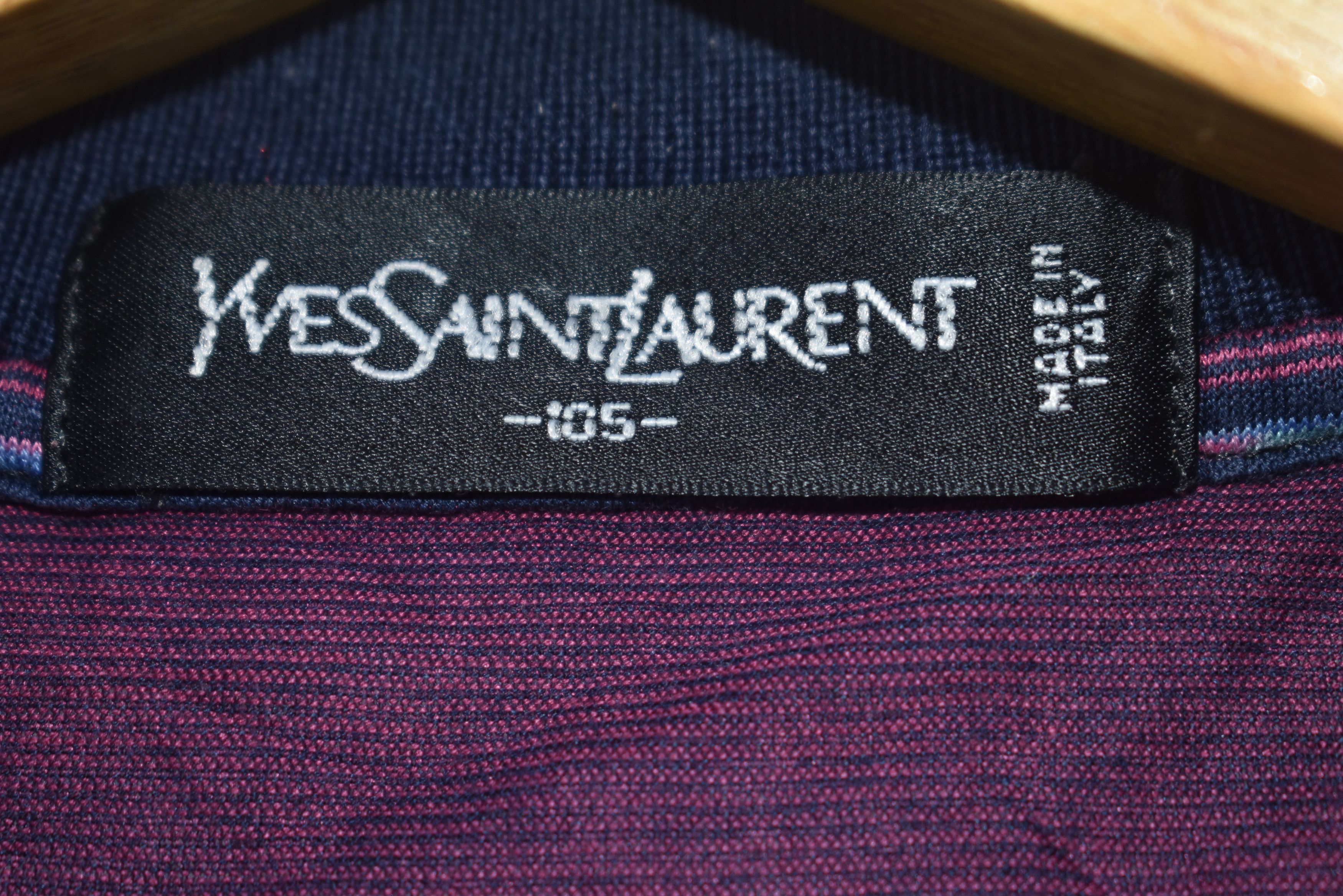Vintage × Yves Saint Laurent YSL Stripe Polo Shirt Large Size US L / EU 52-54 / 3 - 5 Thumbnail