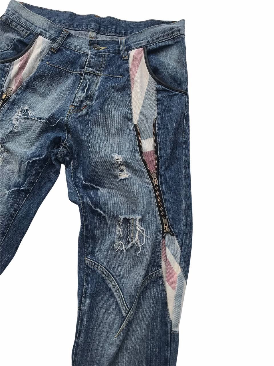 If Six Was Nine Unbrand Distressed Zipper Denim Fashion Pants Size US 30 / EU 46 - 3 Thumbnail