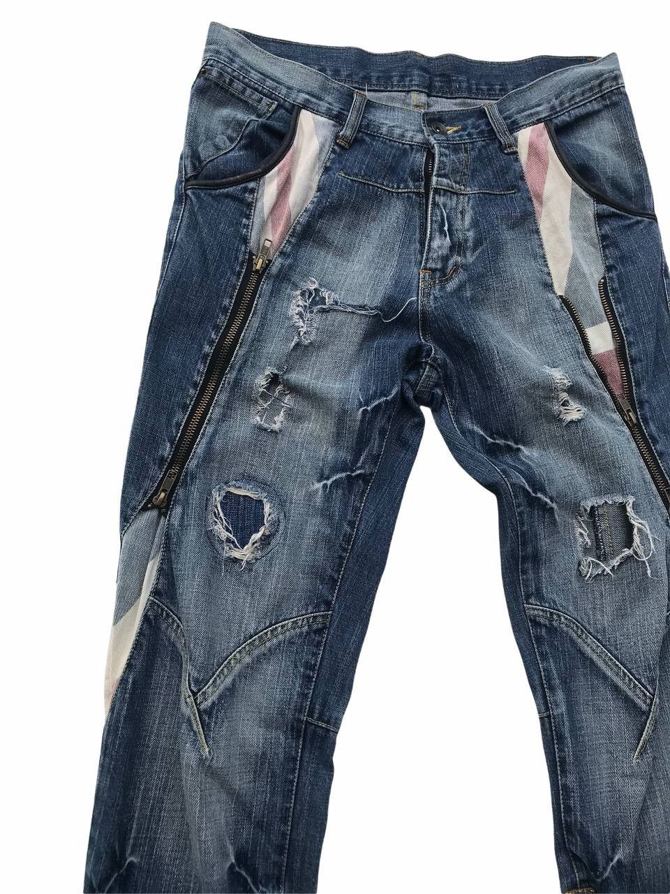 If Six Was Nine Unbrand Distressed Zipper Denim Fashion Pants Size US 30 / EU 46 - 4 Thumbnail