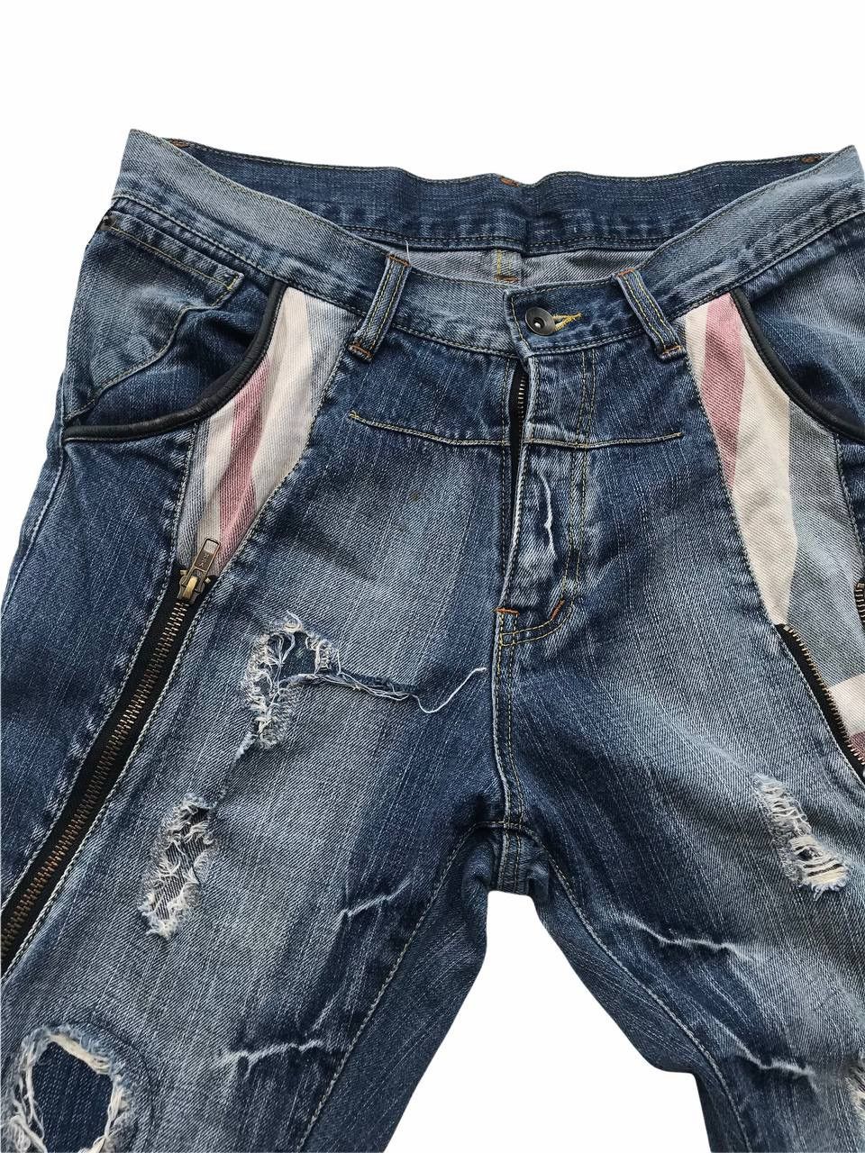 If Six Was Nine Unbrand Distressed Zipper Denim Fashion Pants Size US 30 / EU 46 - 2 Thumbnail