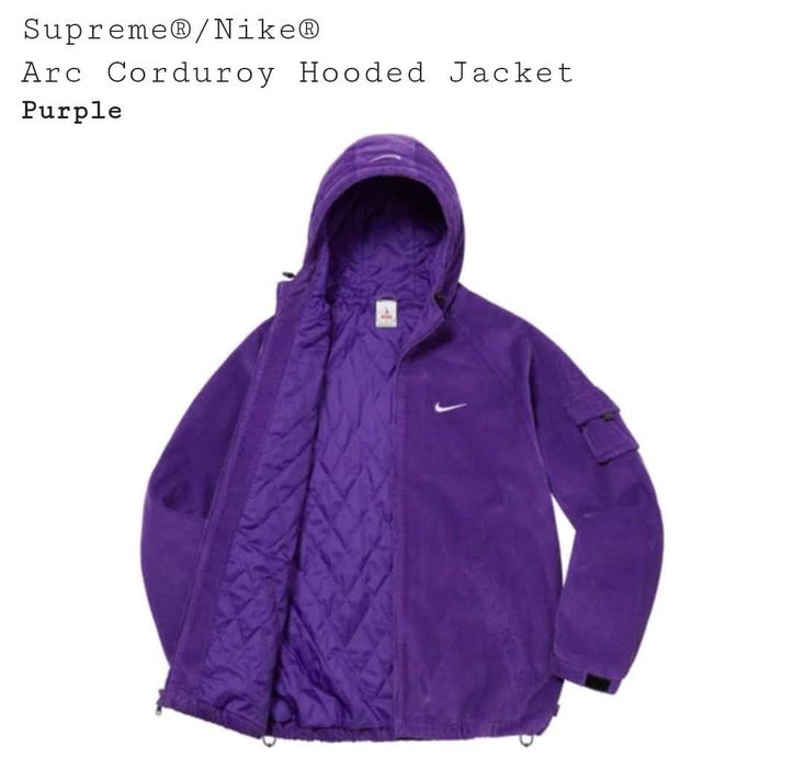 Supreme Supreme x Nike Arc Corduroy Hooded Jacket | Grailed