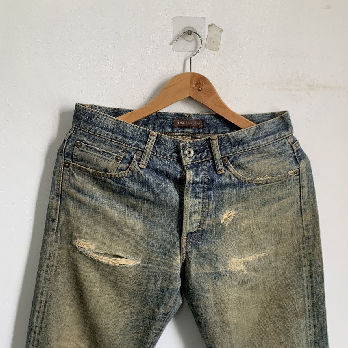 Japanese Brand Tomorrowland Selvedge Distressed Jeans Denim Mix8 Size US 31 - 3 Thumbnail