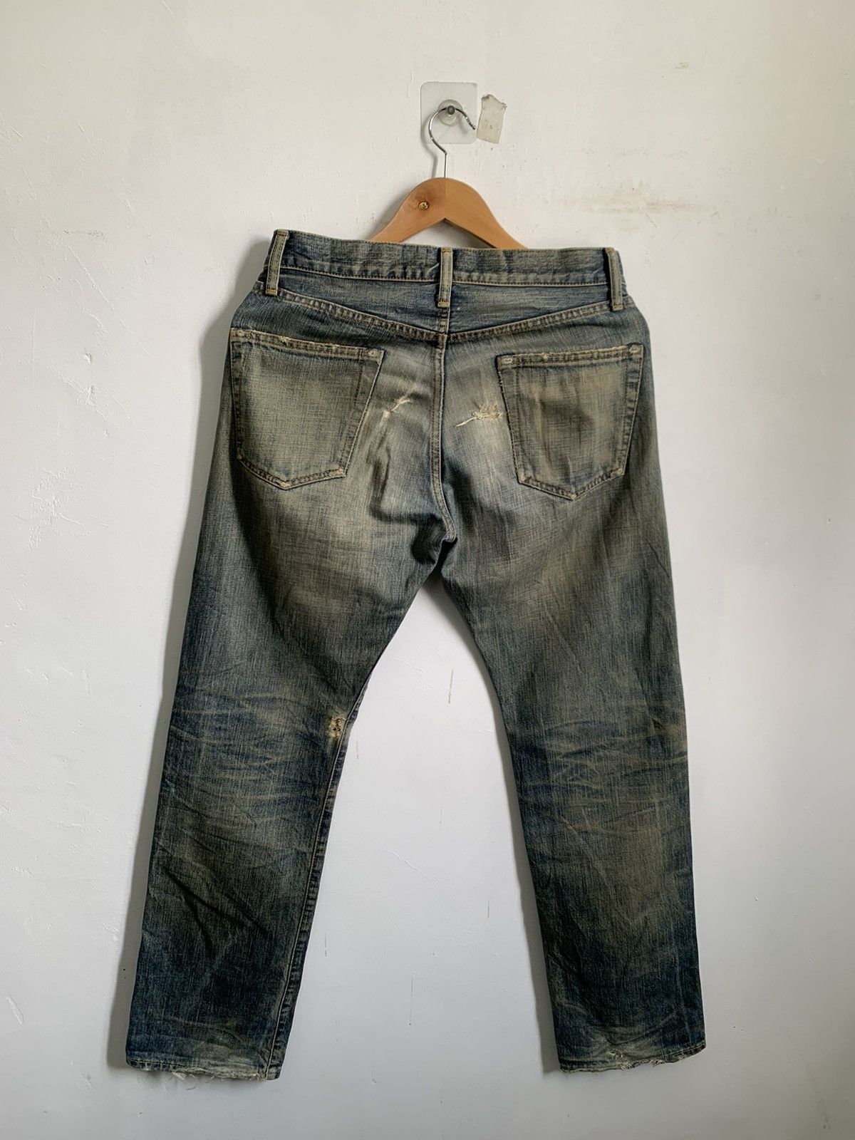Japanese Brand Tomorrowland Selvedge Distressed Jeans Denim Mix8 Size US 31 - 2 Thumbnail