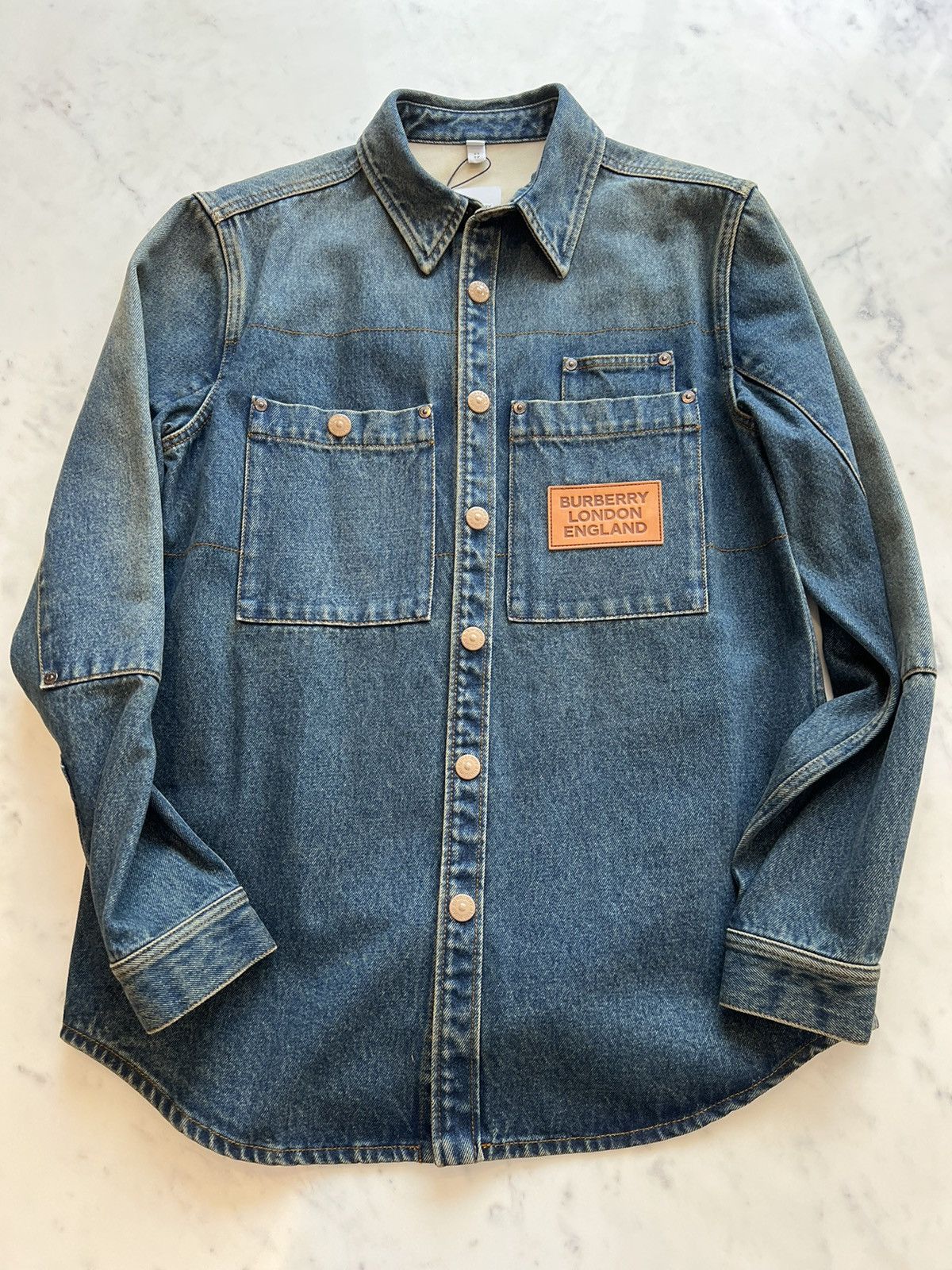 Burberry Burberry Denim Oversized Overshirt long sleeve shirt Size US XS / EU 42 / 0 - 1 Thumbnail
