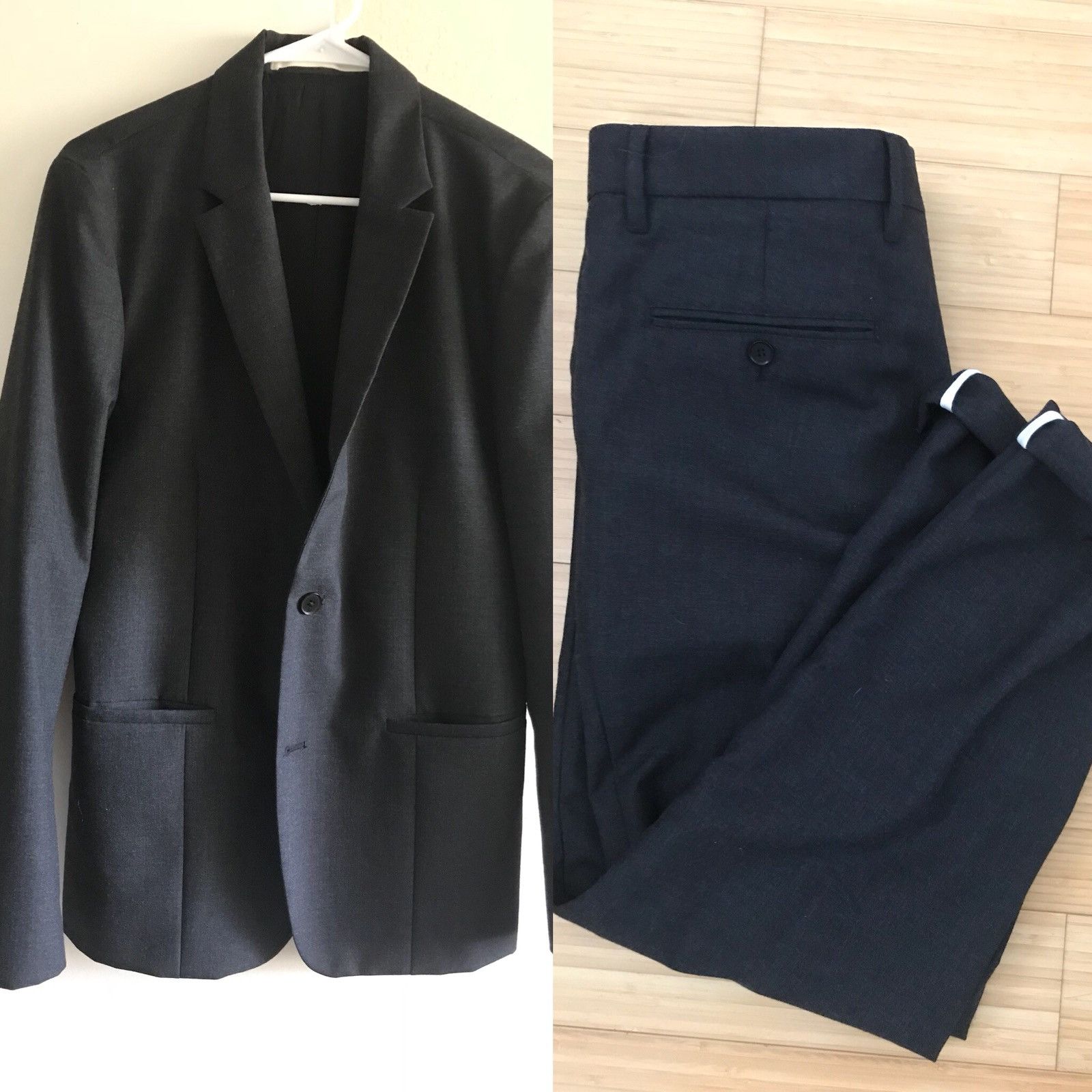 Norse Projects Thomas Charcoal Gray Wool Suit Cropped Notch Cropped Pants Size 40R - 1 Thumbnail