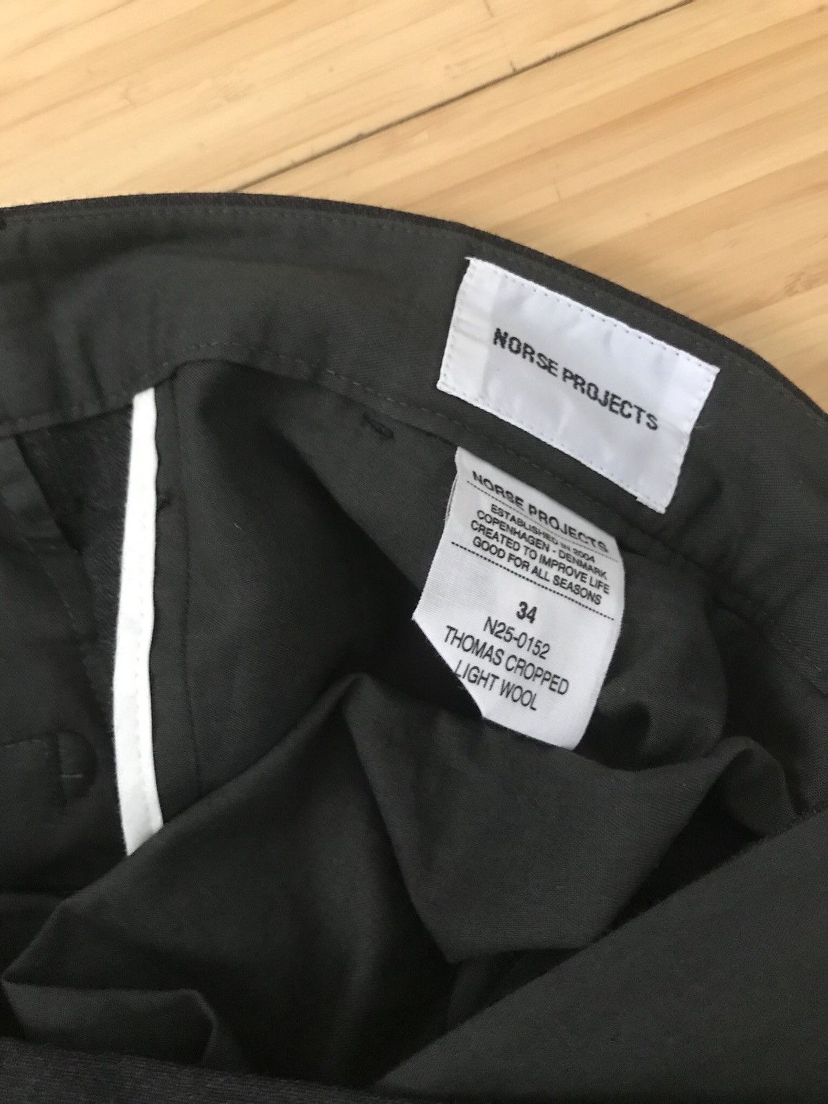Norse Projects Thomas Charcoal Gray Wool Suit Cropped Notch Cropped Pants Size 40R - 7 Thumbnail