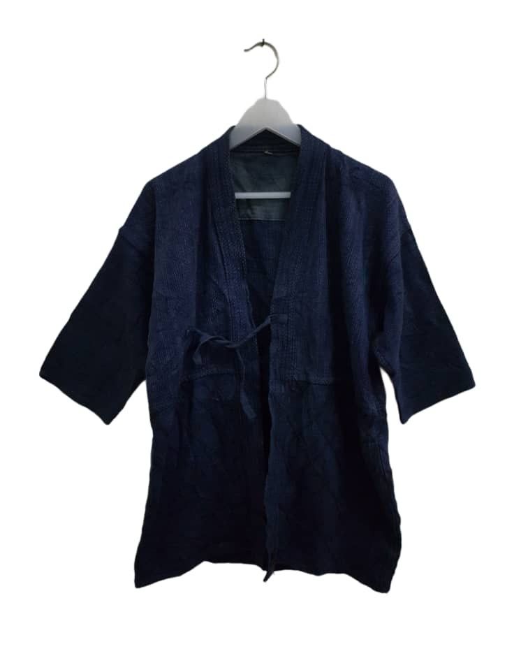 Japanese Brand Vintage Japanese Traditional Kimono Dark Indigo Size US M / EU 48-50 / 2 - 1 Thumbnail