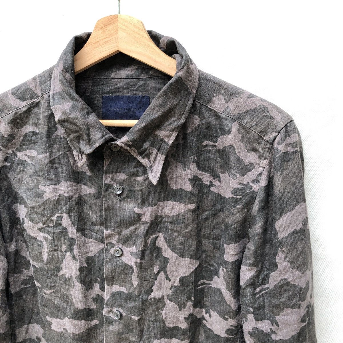NANO universe × junhashimoto Rare! Junhashimoto x Nano Universe Camo Linen Shirt Size US M / EU 48-50 / 2 - 3 Thumbnail