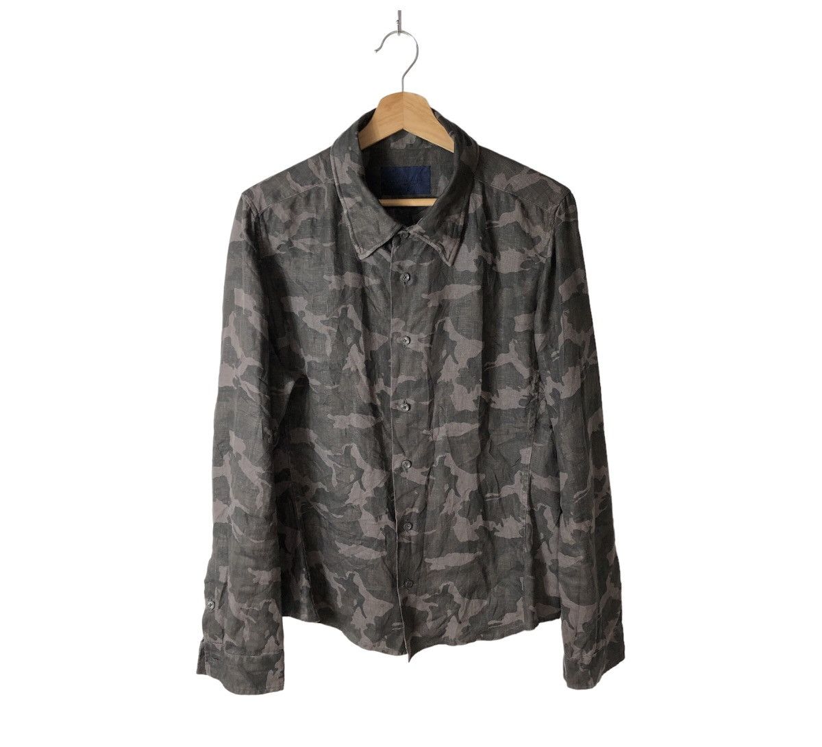 NANO universe × junhashimoto Rare! Junhashimoto x Nano Universe Camo Linen Shirt Size US M / EU 48-50 / 2 - 1 Thumbnail