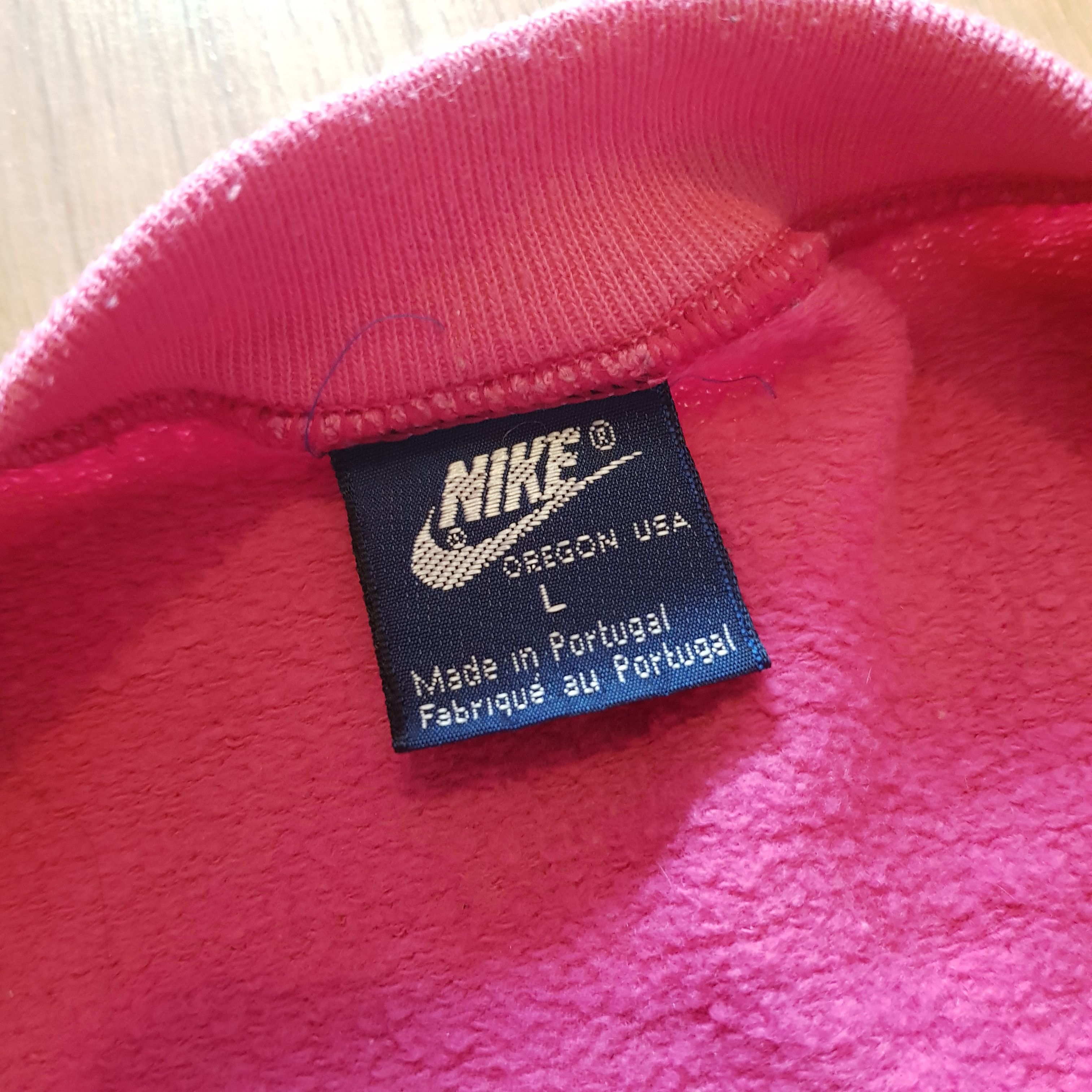 Nike × Vintage Vintage Nike 80s Rare Pink Crewneck Sweatshirt Size US L / EU 52-54 / 3 - 6 Thumbnail