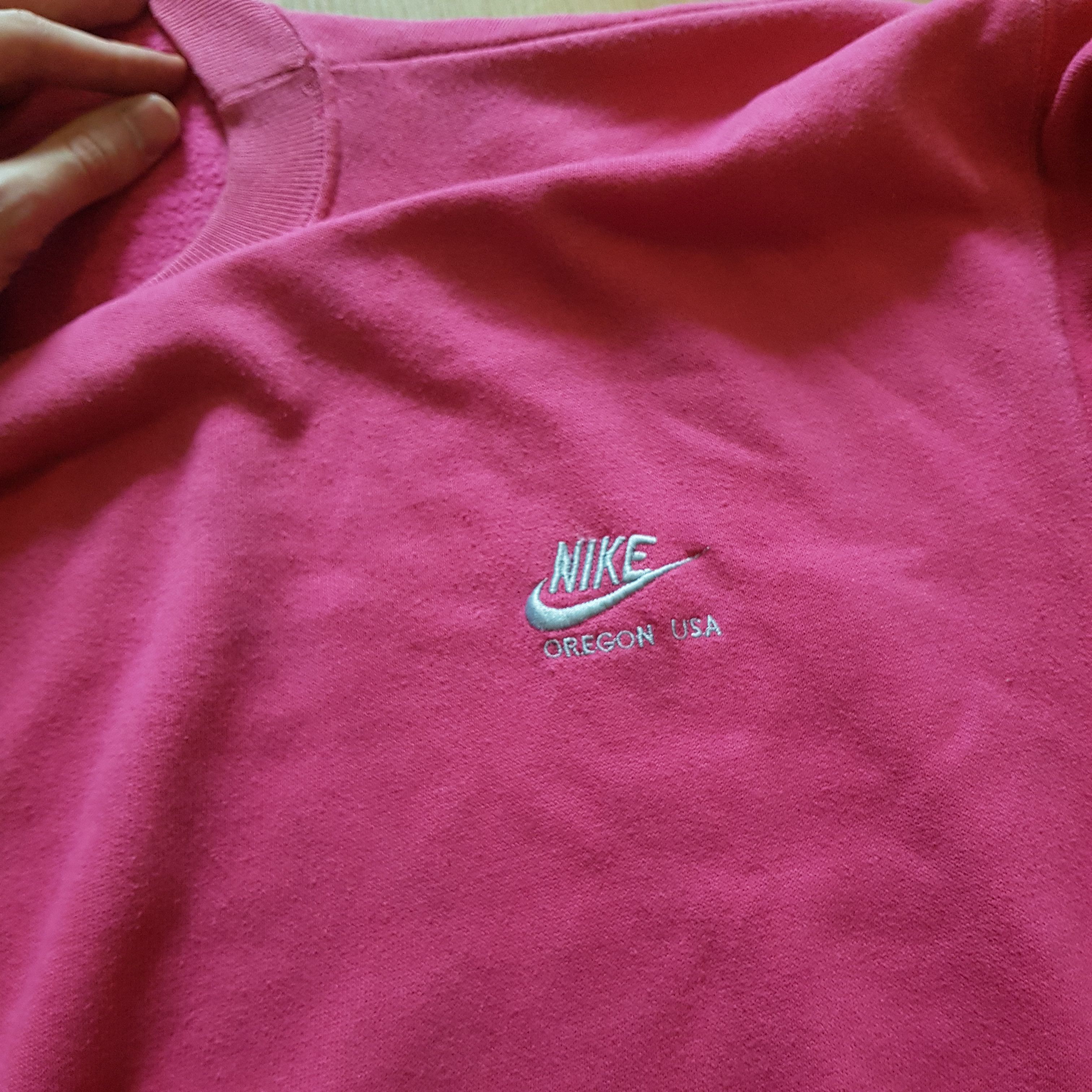 Nike × Vintage Vintage Nike 80s Rare Pink Crewneck Sweatshirt Size US L / EU 52-54 / 3 - 5 Thumbnail