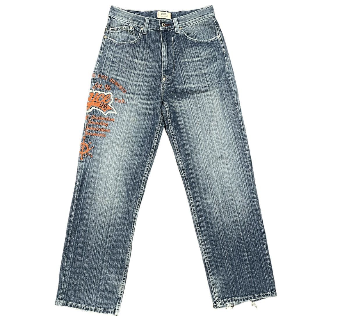 image of 1990X Clothing x Enyce Vintage 90's Enyce Marching 500 Hip Hop Denim Jeans in Blue, Men's (Size 32)