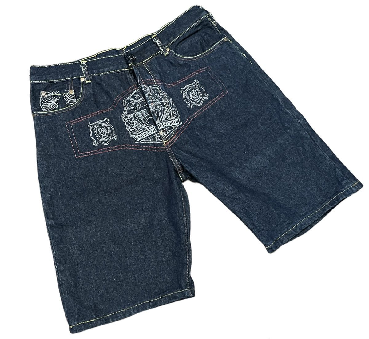 Japanese Brand RMC Martin Ksohoh Japanese Pattern Embroidery Pocket Shorts Size US 36 / EU 52 - 3 Thumbnail