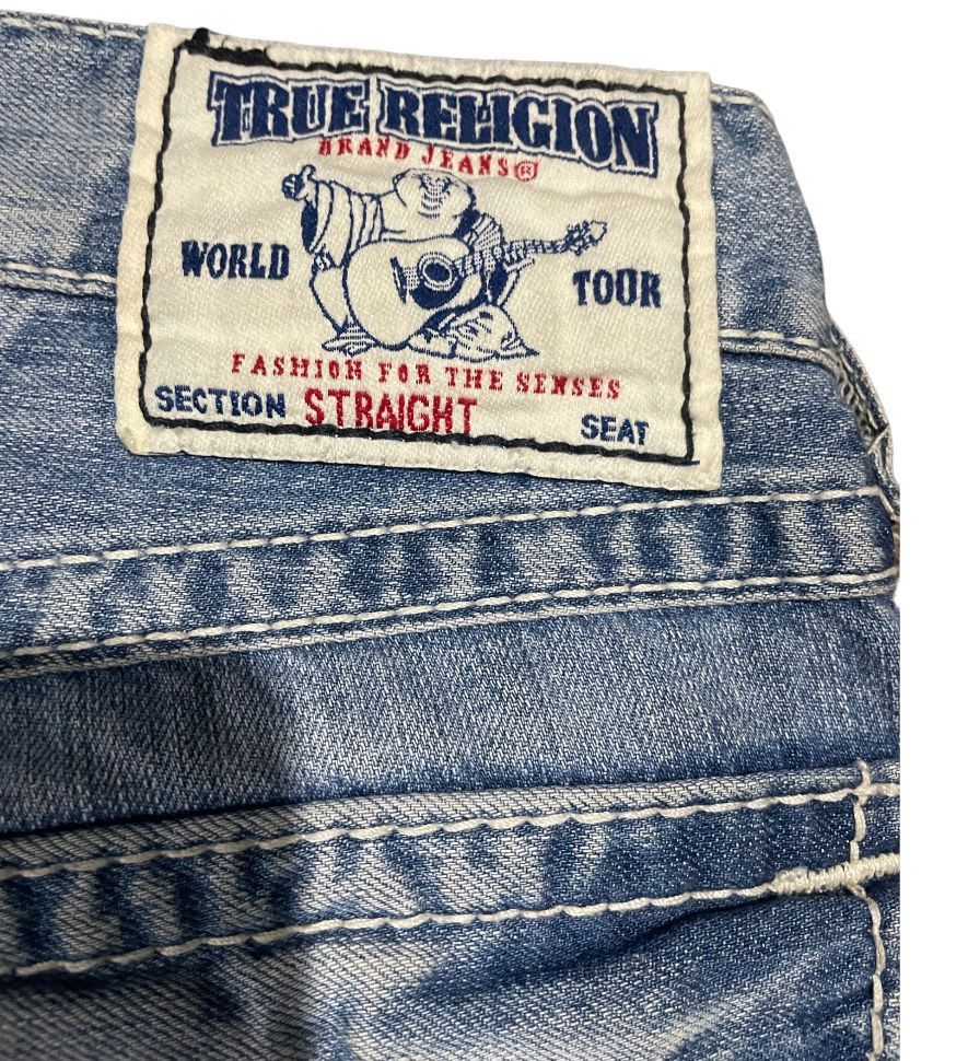 True Religion True Religion Stonewash Relaxed World Tour Straigt Jeans Size US 33 - 8 Thumbnail