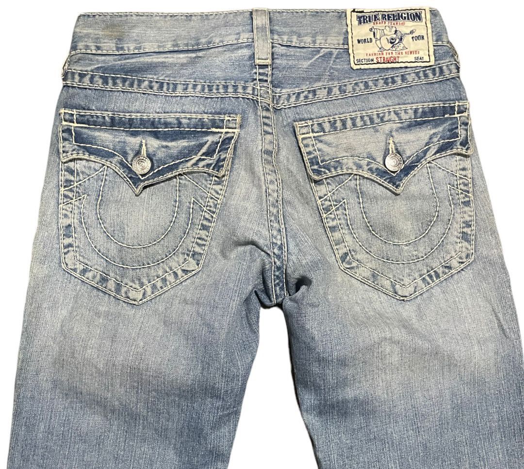 True Religion True Religion Stonewash Relaxed World Tour Straigt Jeans Size US 33 - 3 Thumbnail
