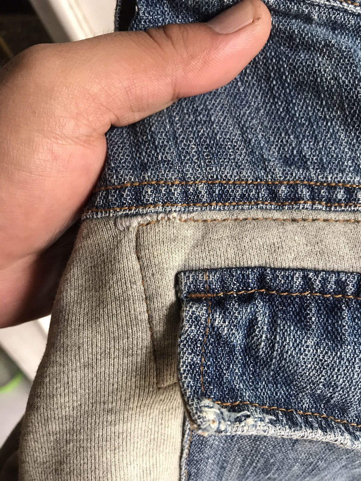 Designer × Japanese Brand Gumu International Japan Distressd Hybrid Paint Fades Denim Size US 32 / EU 48 - 16 Thumbnail