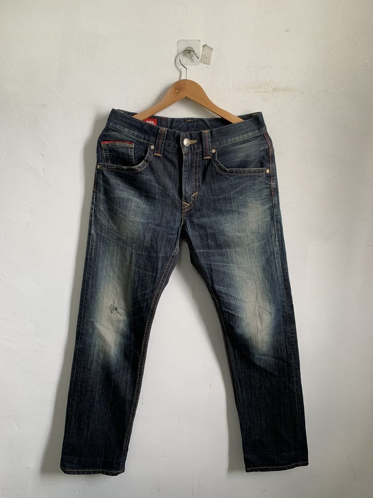 Edwin Blue Trip Distressed Jeans Denim Mix8