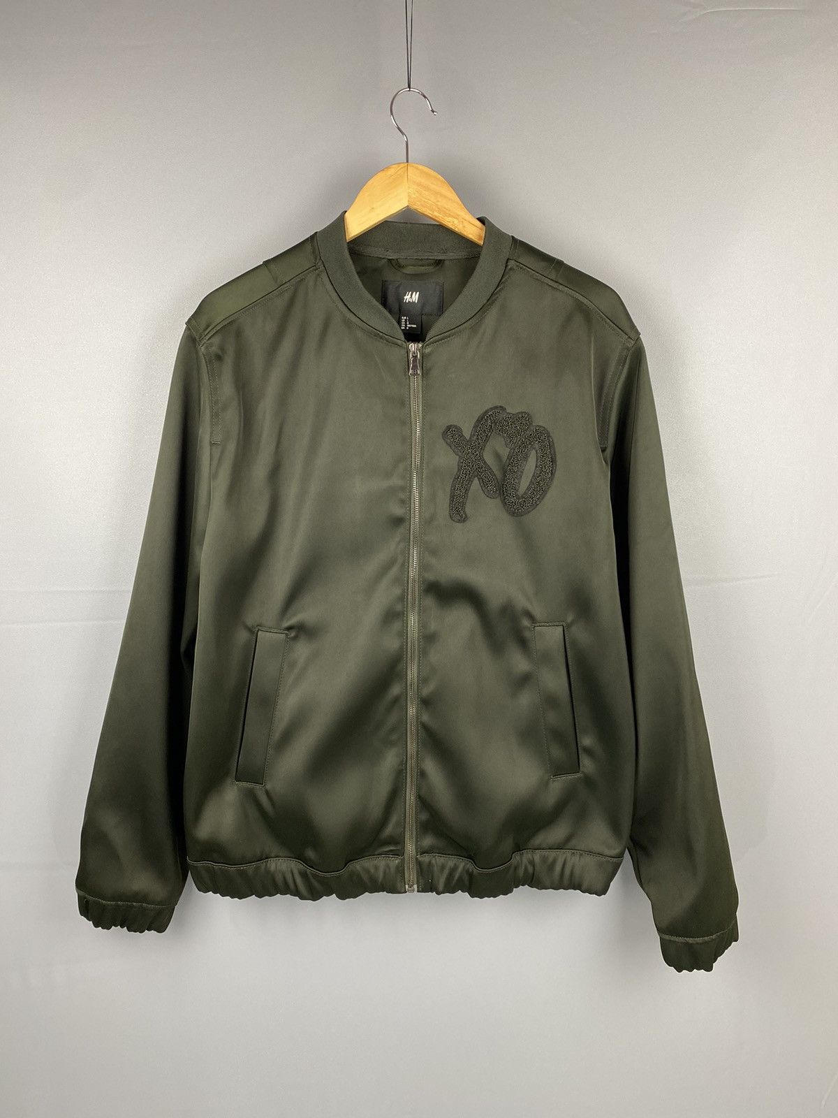 H&M The Weeknd H&M XO Dark Green Bomber Jacket Grailed