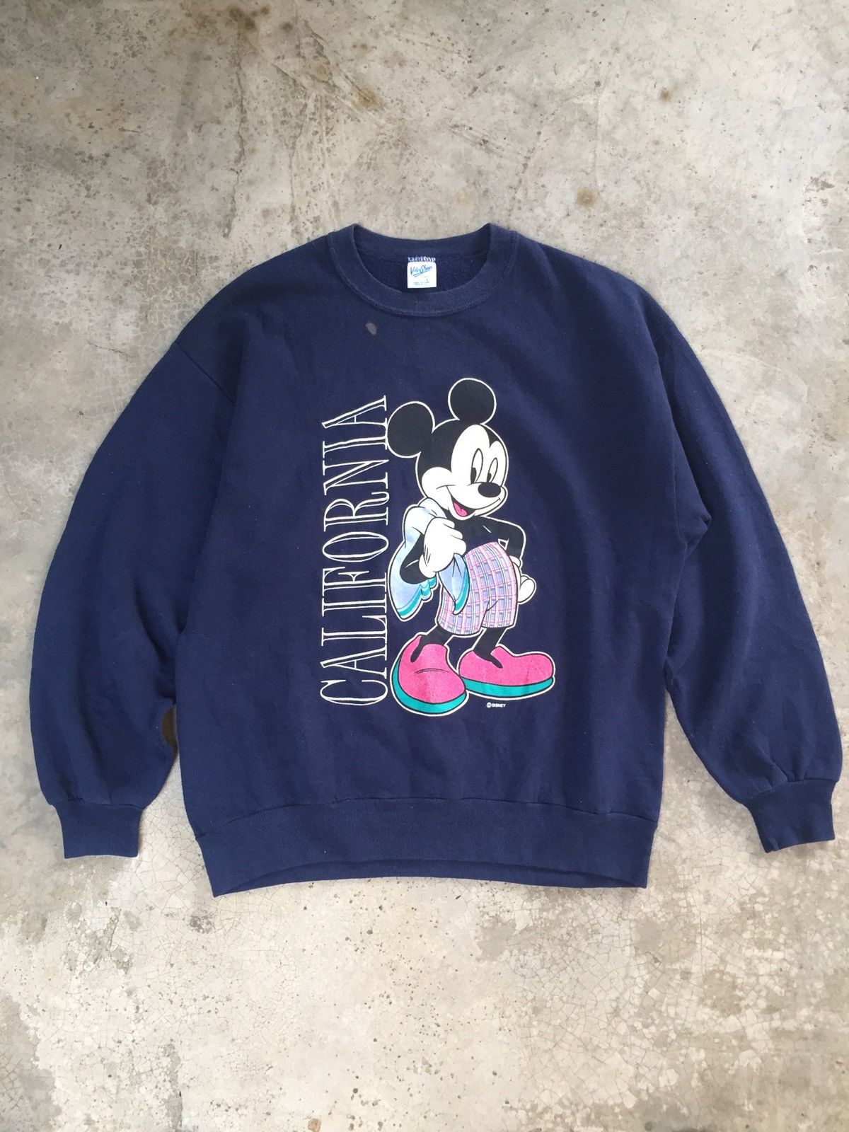 Disney × Velva Sheen × Vintage Vintage Mickey Mouse California crewneck pullover Size US L / EU 52-54 / 3 - 8 Thumbnail