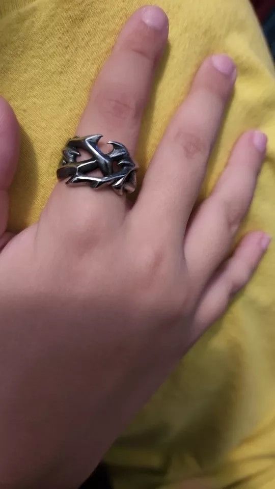 Jewelry Thorns Spike Graffiti Goth Punk Rock Ring Size ONE SIZE - 5 Thumbnail