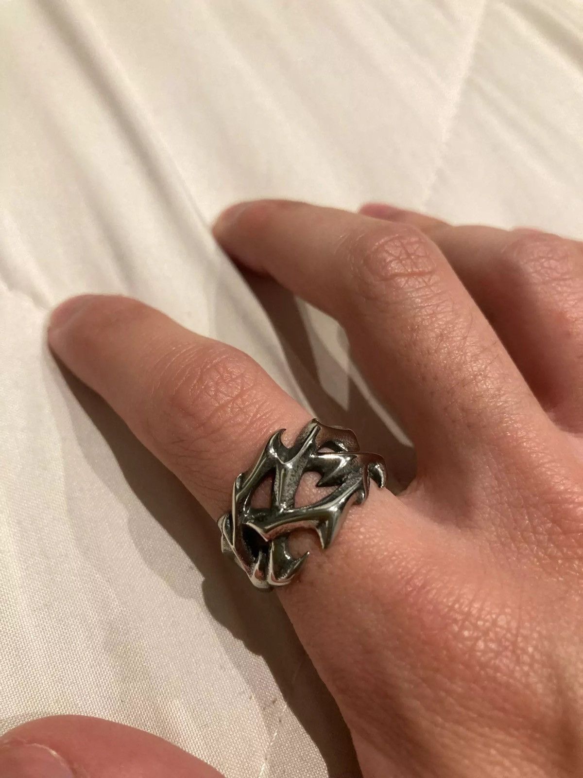 Jewelry Thorns Spike Graffiti Goth Punk Rock Ring Size ONE SIZE - 6 Thumbnail