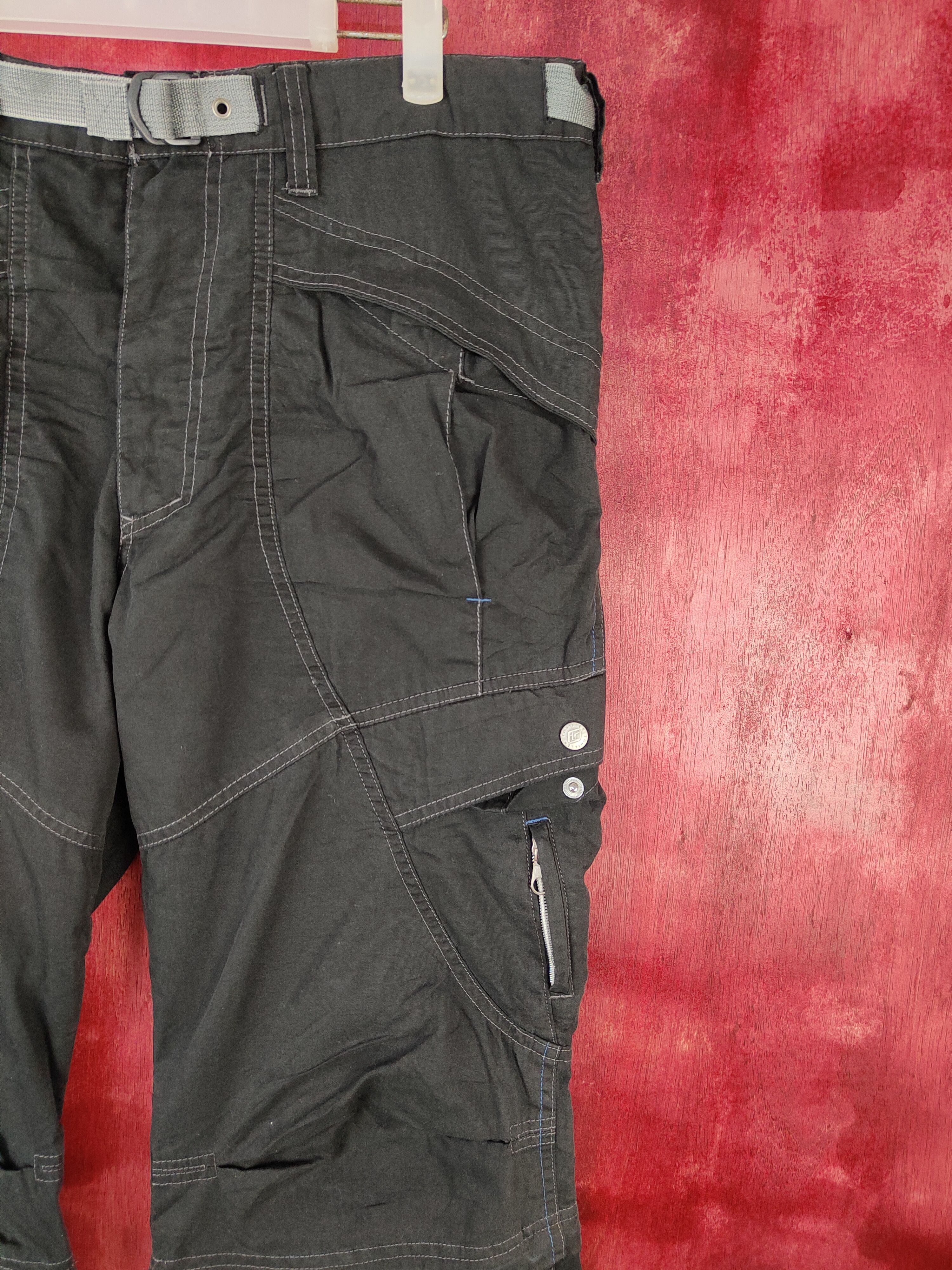Japanese Brand × Vintage Japanese Brand Black Multi Pocket Tactical Cargo Pants #S498 Size US 35 - 5 Thumbnail