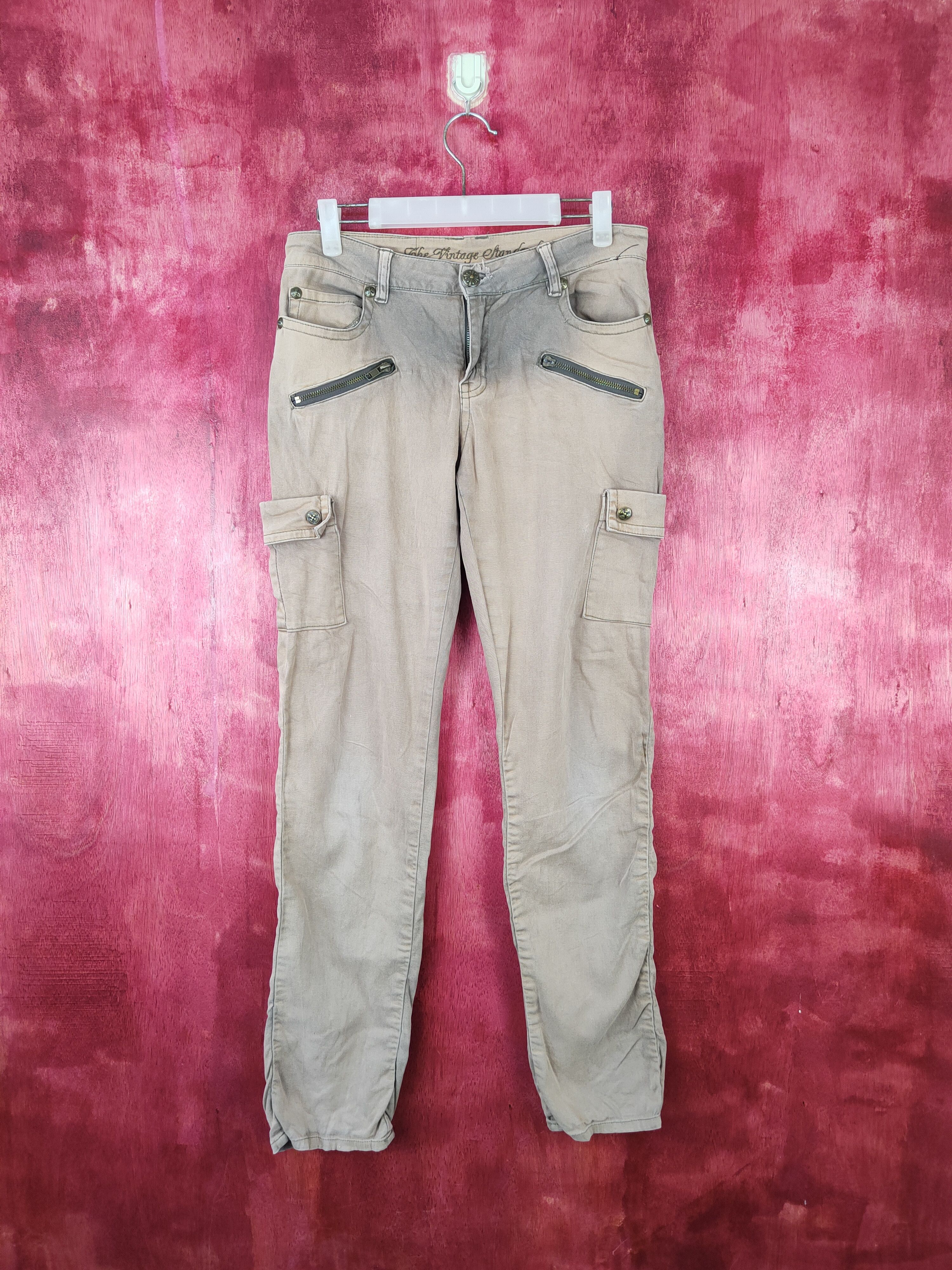 image of Authentic x Vintage The Vintage Standard Faded Multi Pocket Cargo Pants S494 in Brown, Women's (Siz