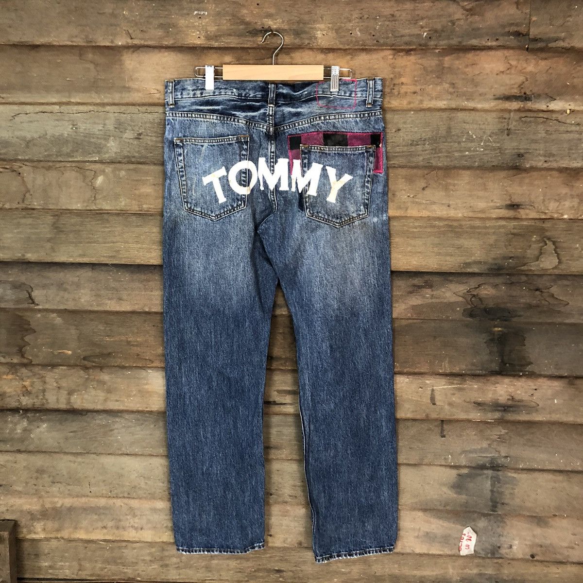 Tommy Jeans Tommy Blue Distressed patchwork Denim Pants #5127 Size 33" - 11 Thumbnail