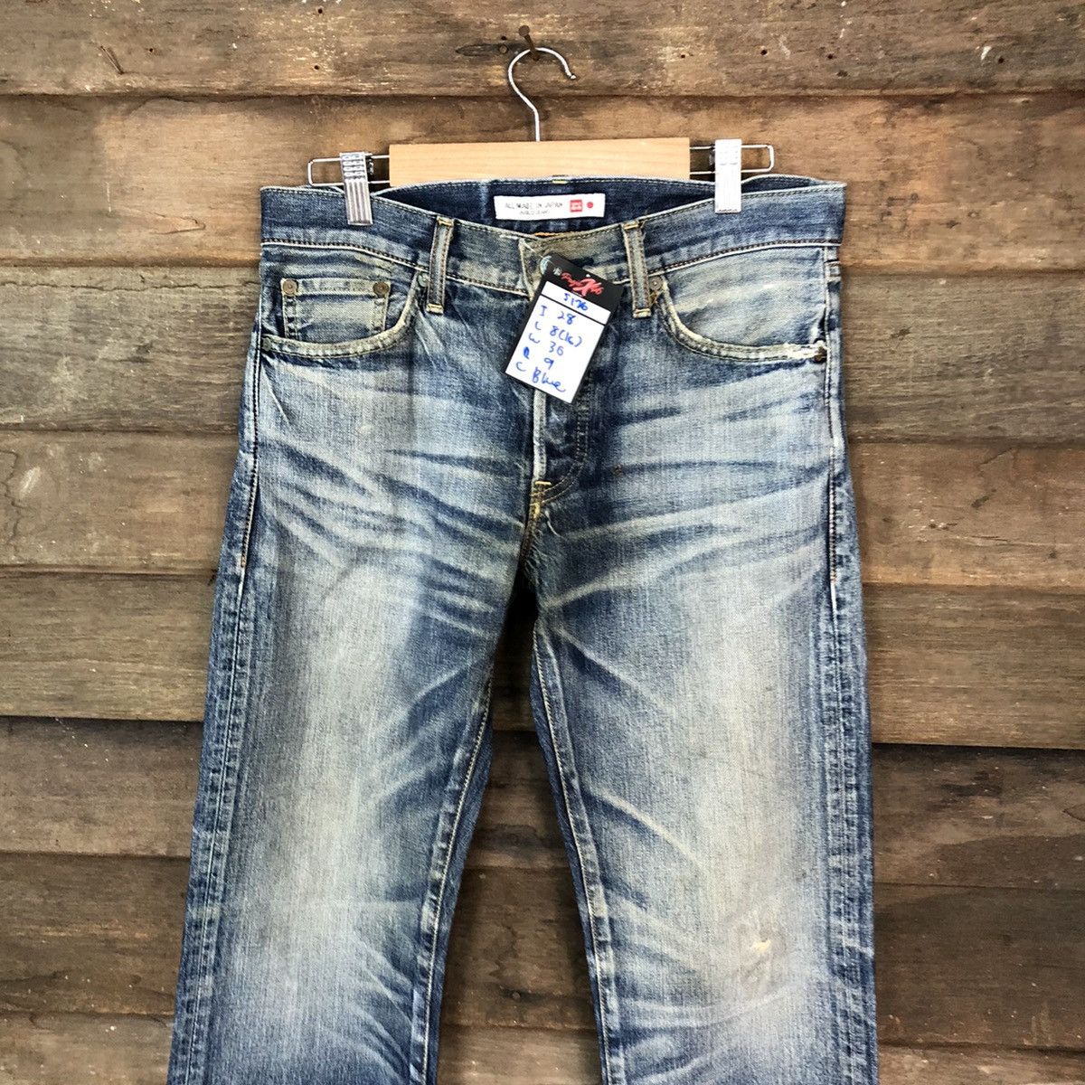 Edition Japan Uniqlo Japan faded Blue Distressed Denim Pants #5126 Size US 30 / EU 46 - 2 Thumbnail