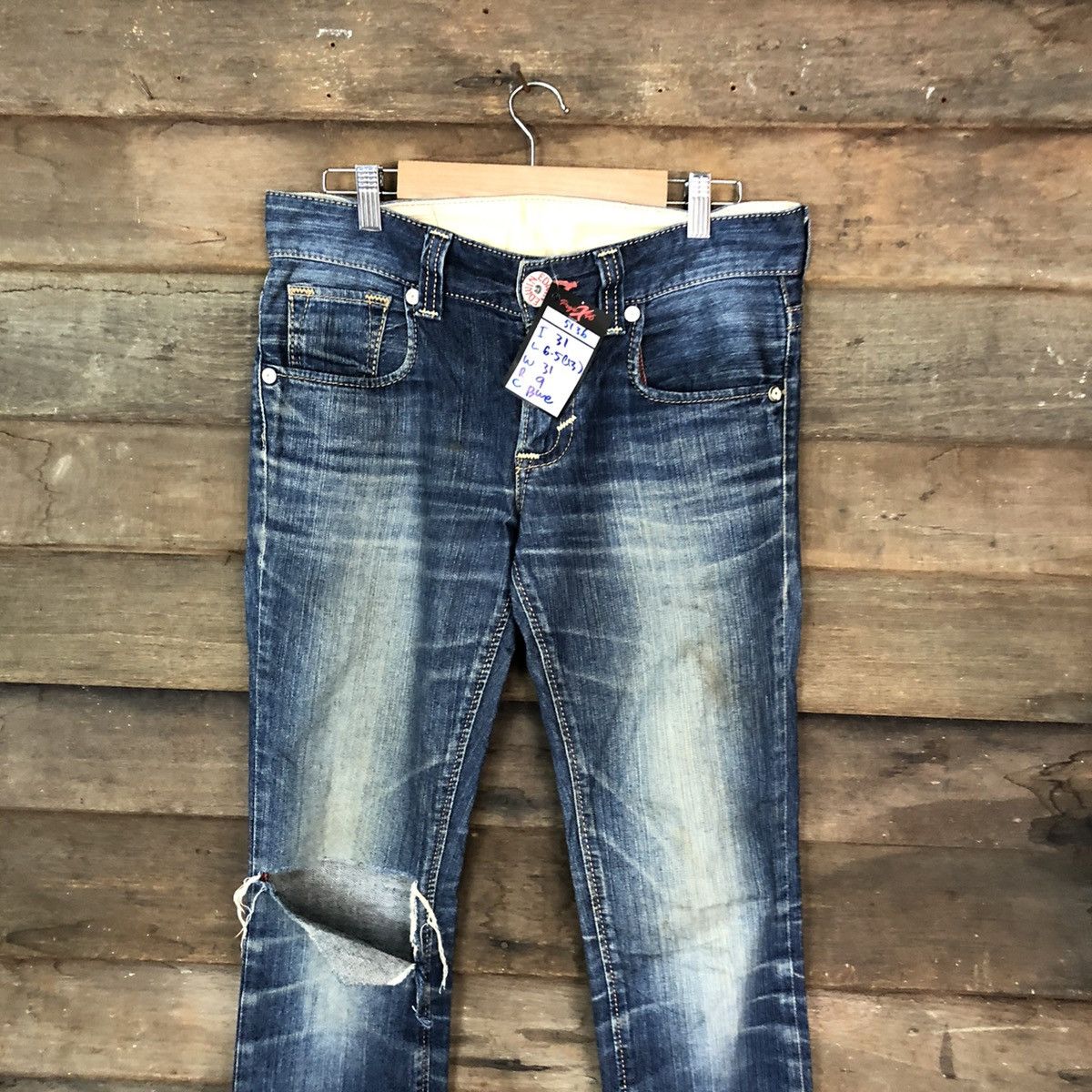 Edwin Edwin vintage Distressed Denim Pants #5136 Size 30" / US 8 / IT 44 - 2 Thumbnail
