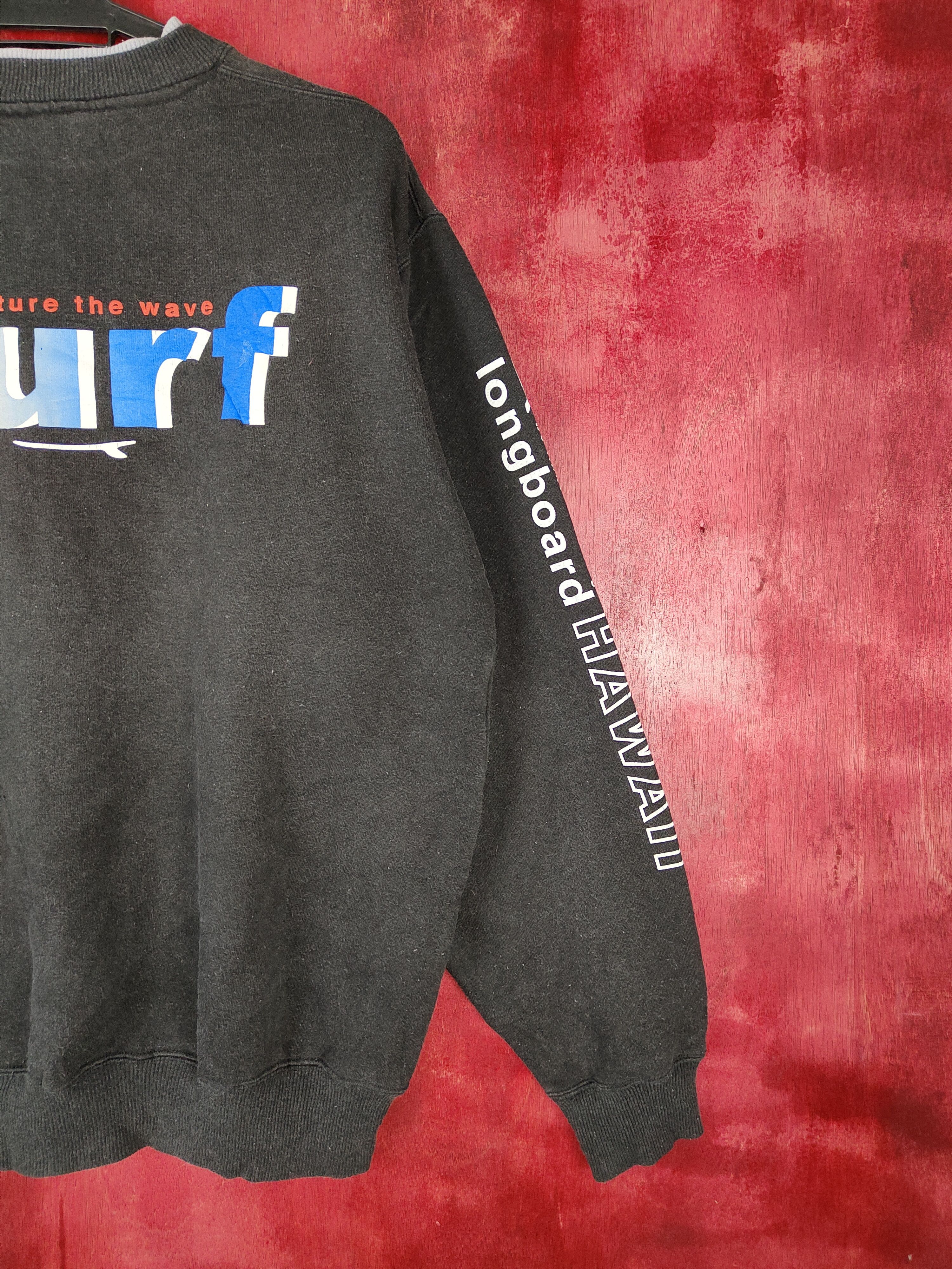 Faded Glory × Japanese Brand Surf style Grass Hither Black Sweatshirt #4853 Size US L / EU 52-54 / 3 - 6 Thumbnail