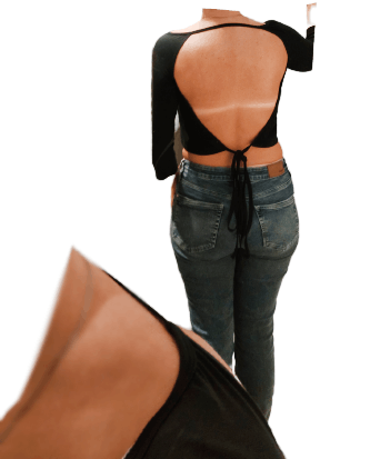 Alberta Ferretti Philosophy Di Alberta Ferretti Black Crop Top sz 8 Size M / US 6-8 / IT 42-44 - 2 Thumbnail