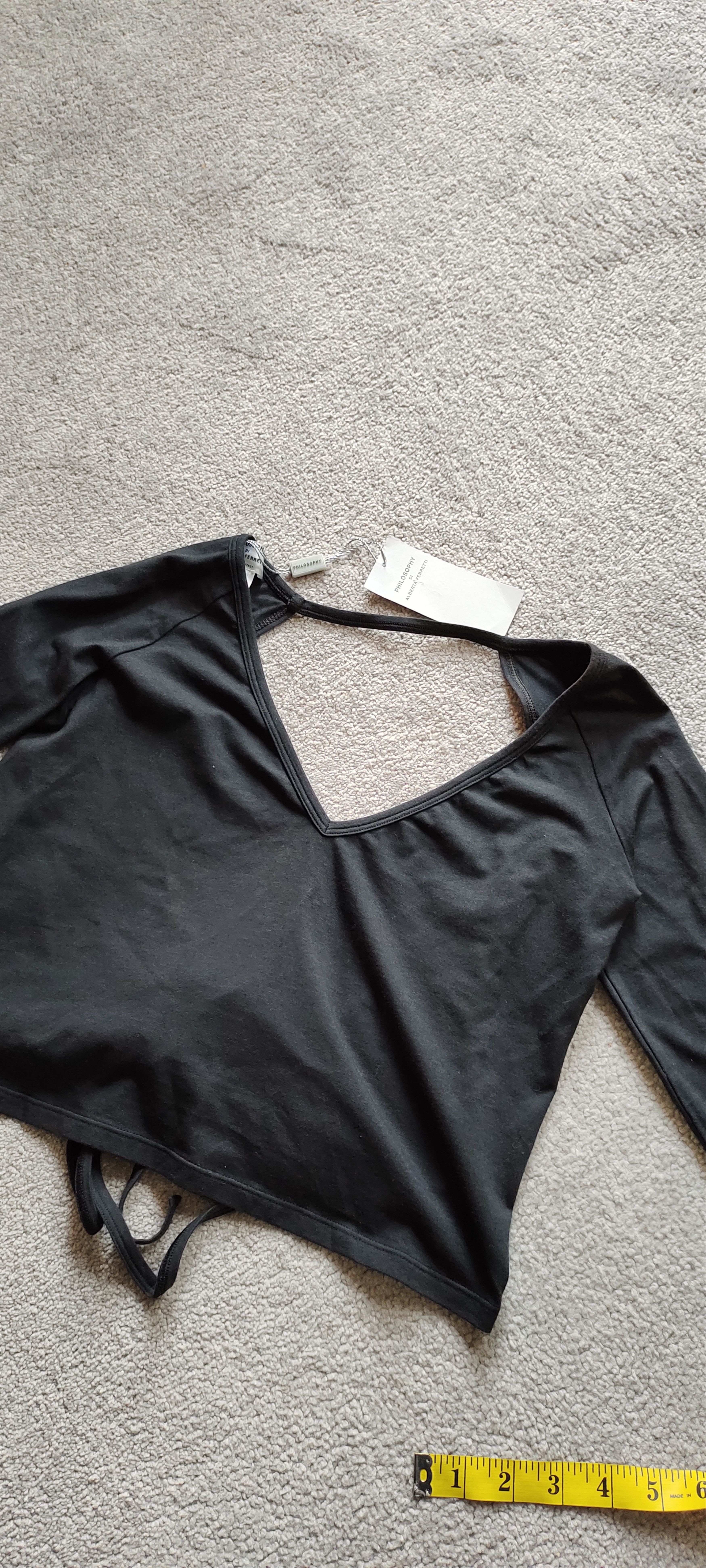 Alberta Ferretti Philosophy Di Alberta Ferretti Black Crop Top sz 8 Size M / US 6-8 / IT 42-44 - 5 Thumbnail